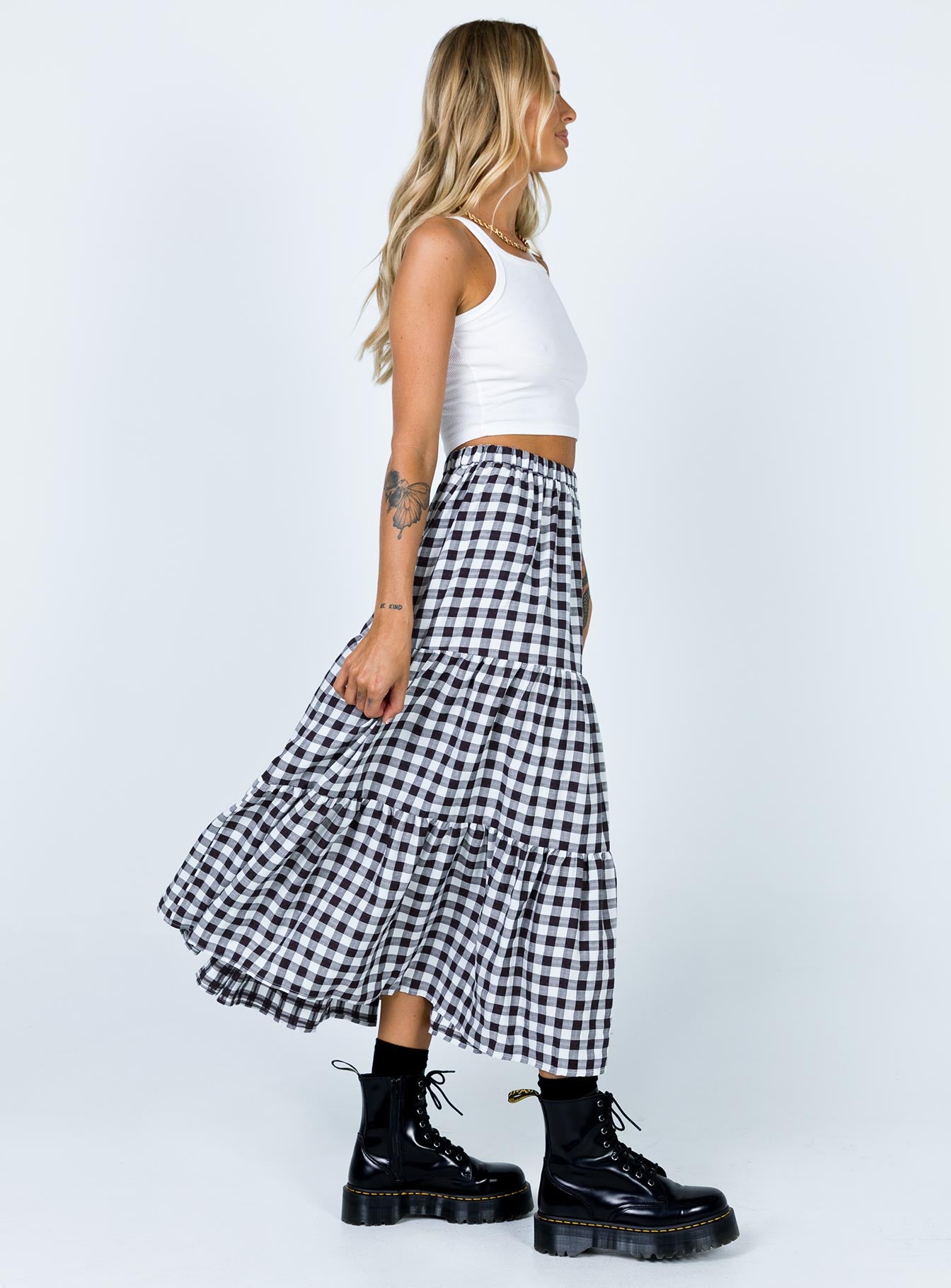 Hale Midi Skirt Black / White - Image 4