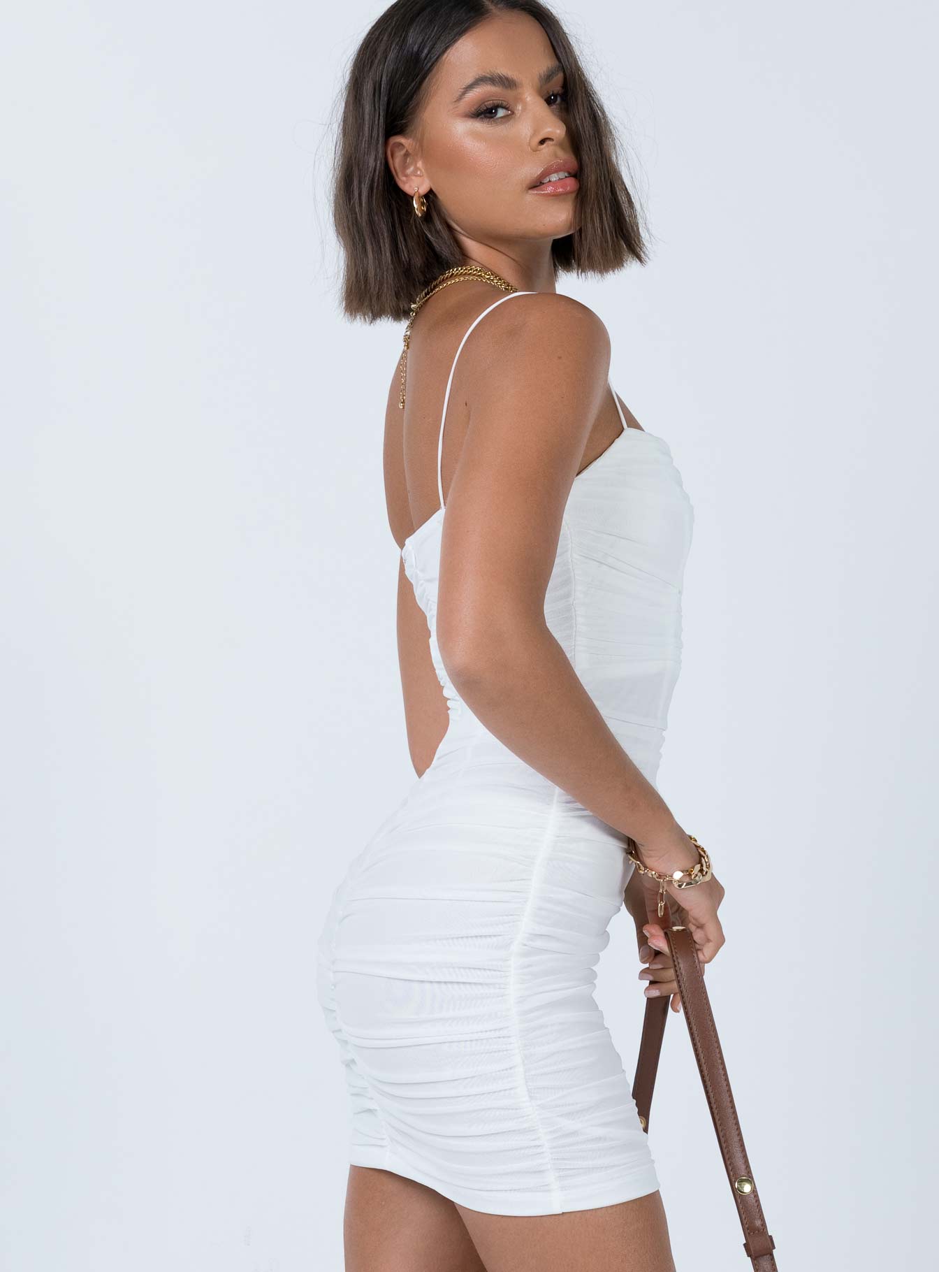 Bloom Mini Dress White - Image 4