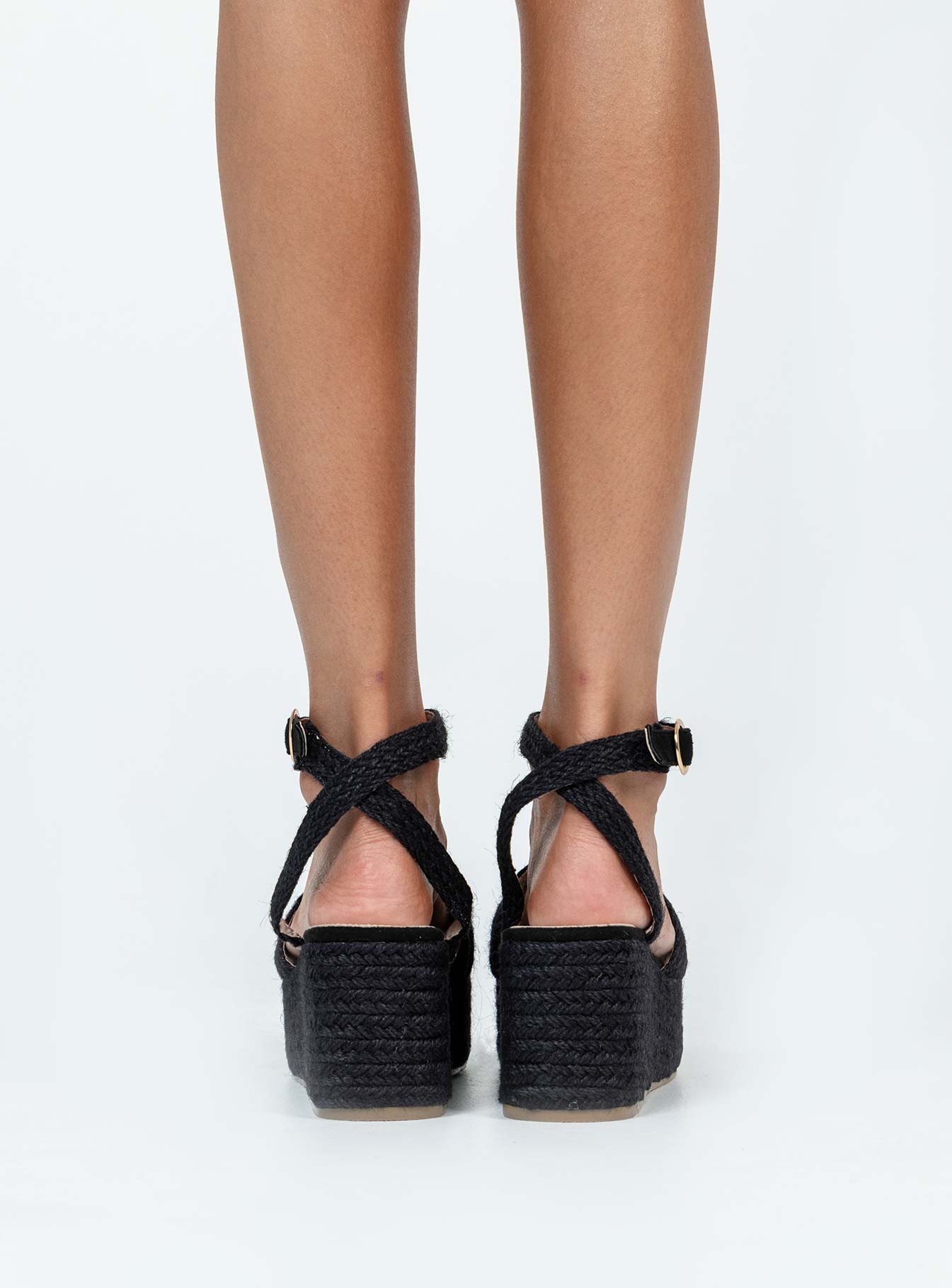Tavo Espadrille Platform Sandals Black - Image 4