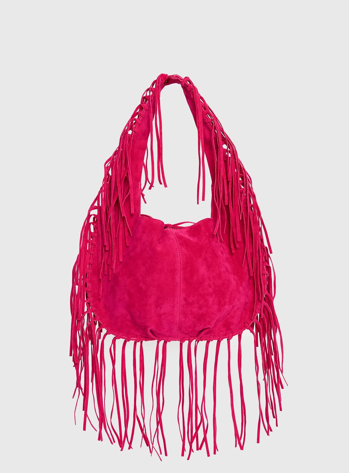 Currents Faux Suede Tassel Shoulder Bag Pink - Image 4