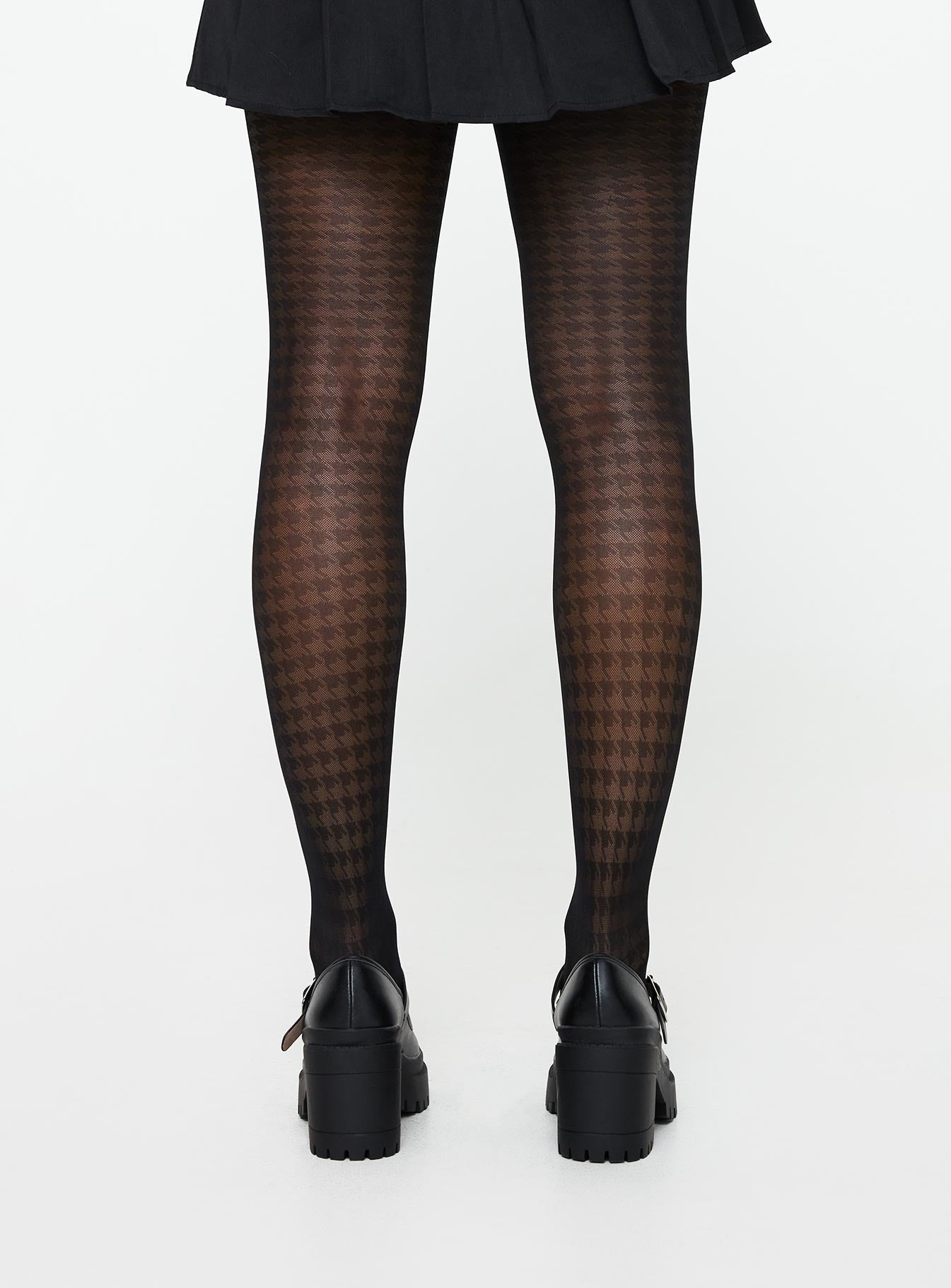 Clarisa Stockings Houndstooth Black - Image 4