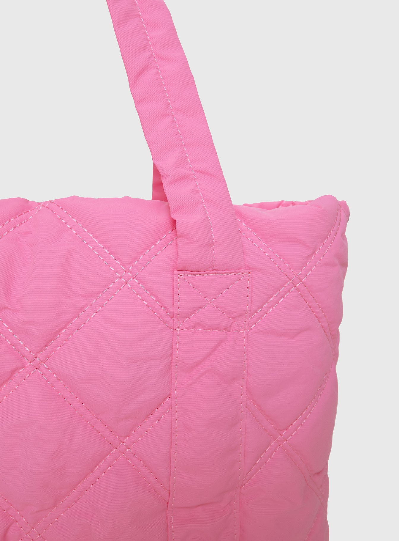 Jovie Nylon Quilted Tote Pink - Image 4