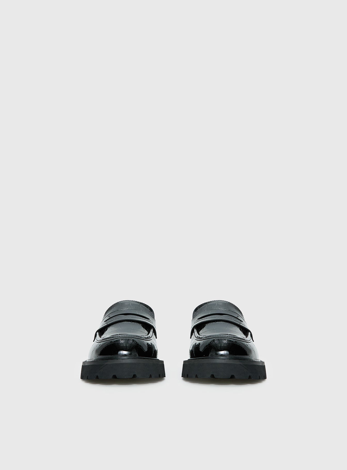 Face The Wind Faux Leather Loafers Black - Image 4