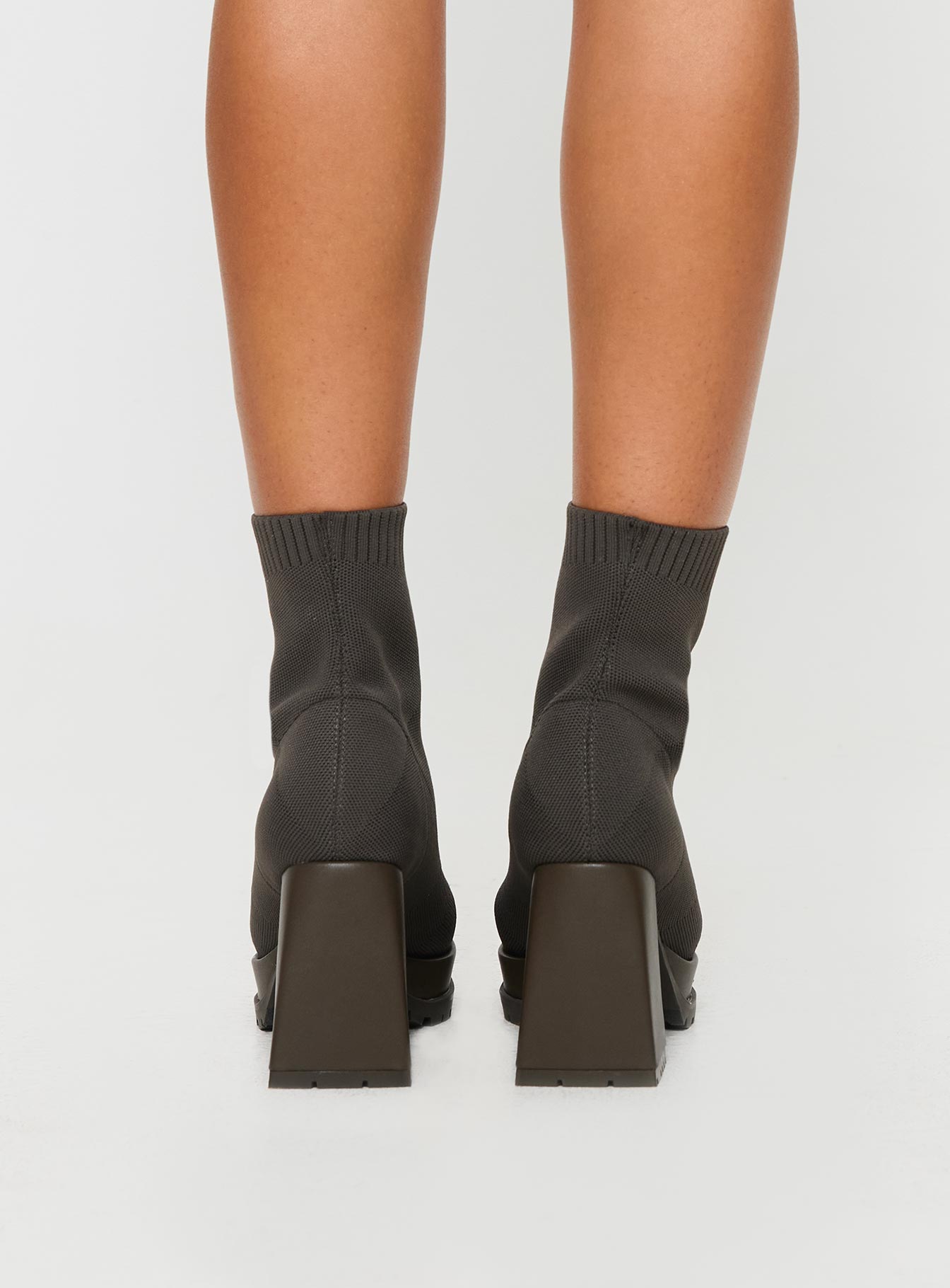 Malayah Knit Boots Olive Green - Image 4