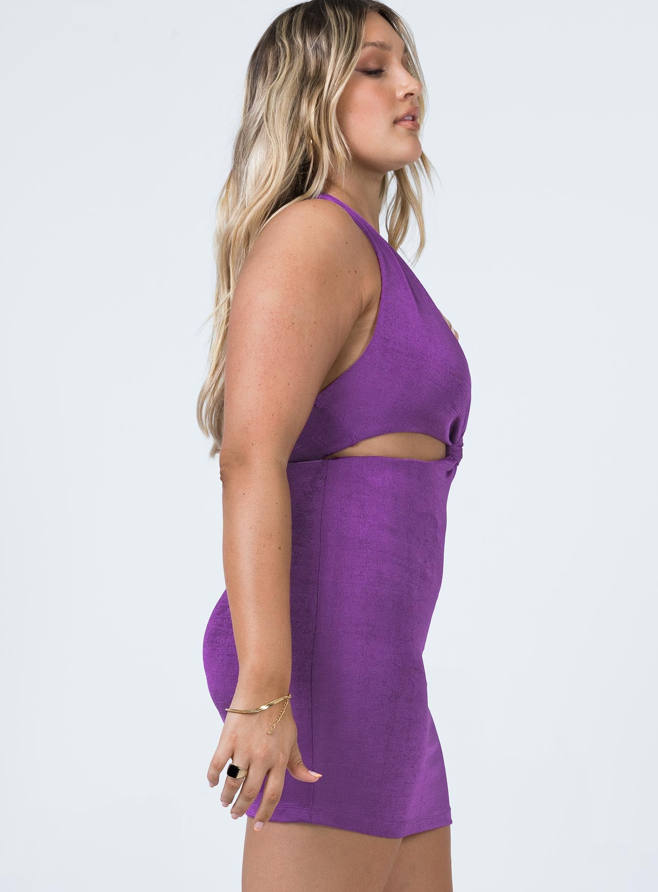 Peyton Mini Dress Purple - Image 3