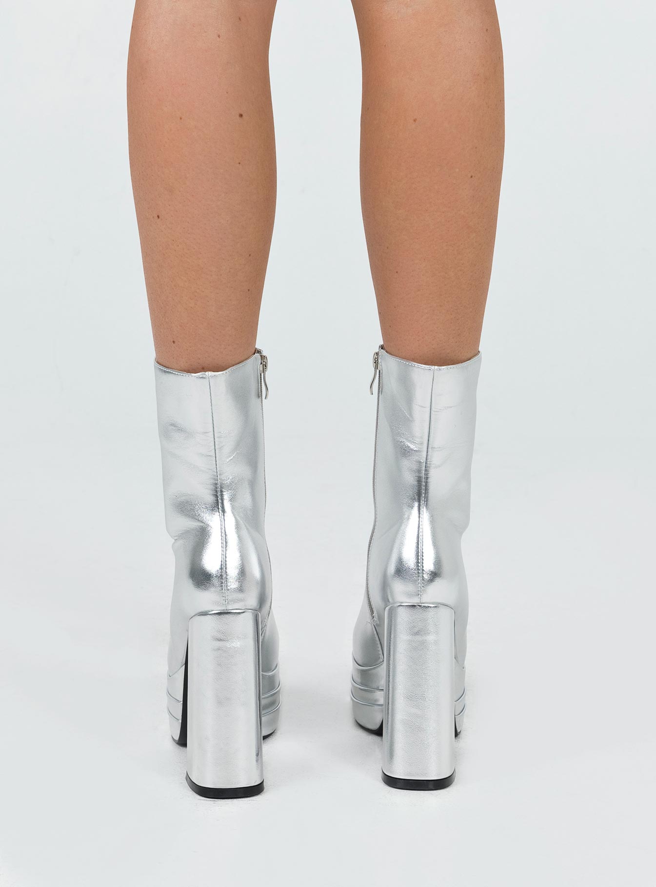 Ricardo Platform Ankle Boots Chrome - Image 4
