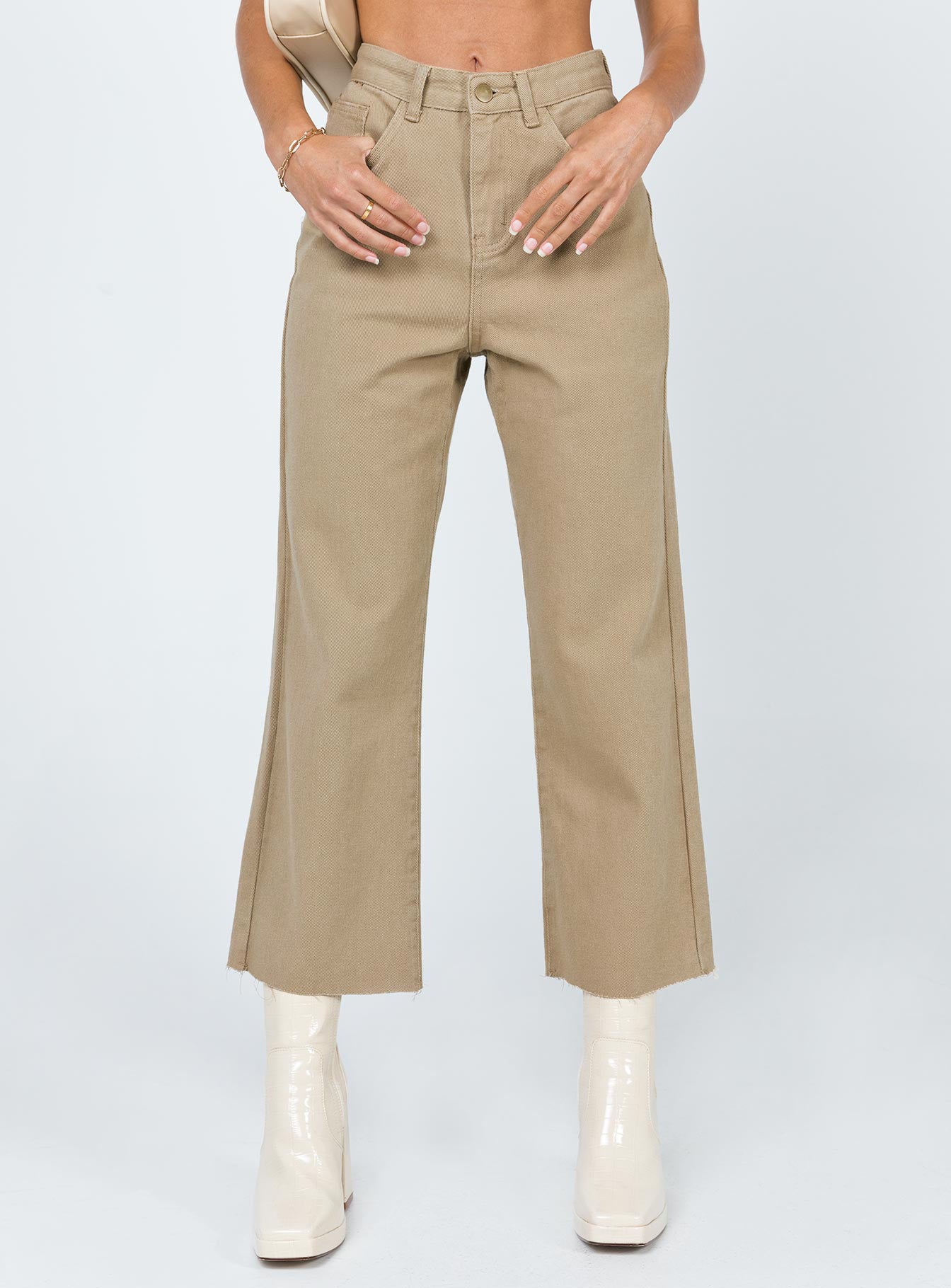 Ruby Cropped Jeans Tan - Image 3