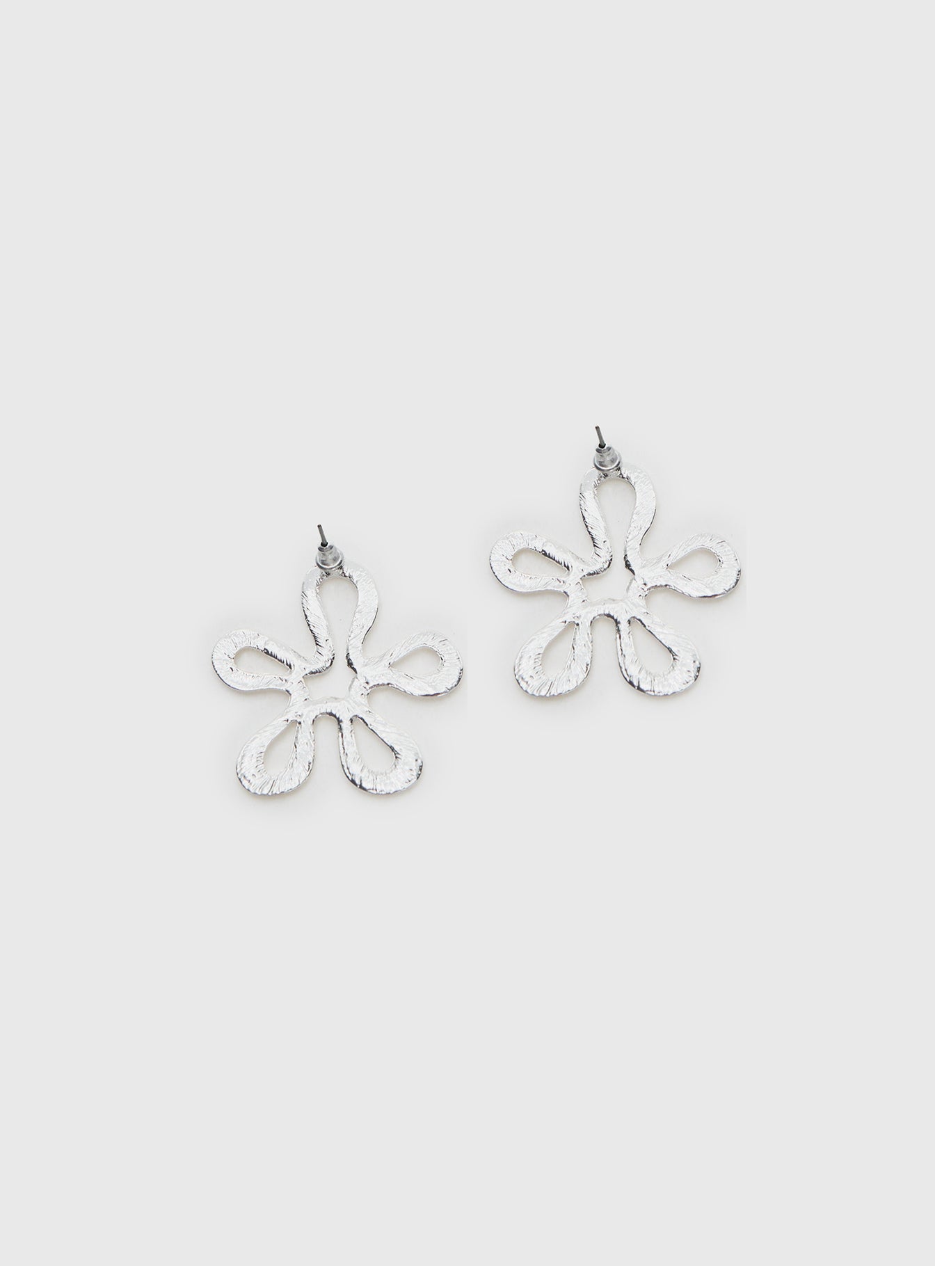 Sweet Embrace Flower Earrings Silver - Image 4