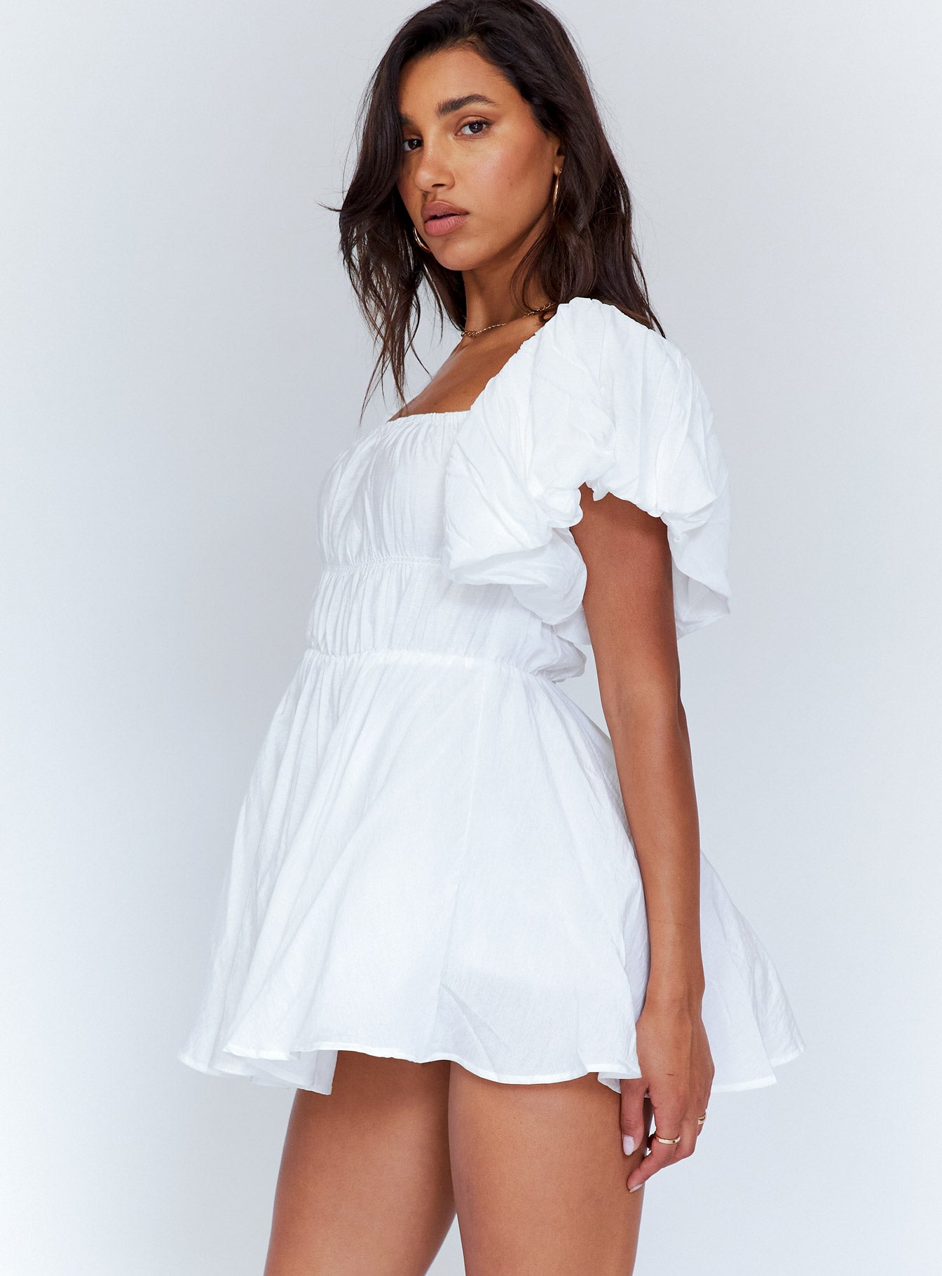 Halton Mini Dress White - Image 4
