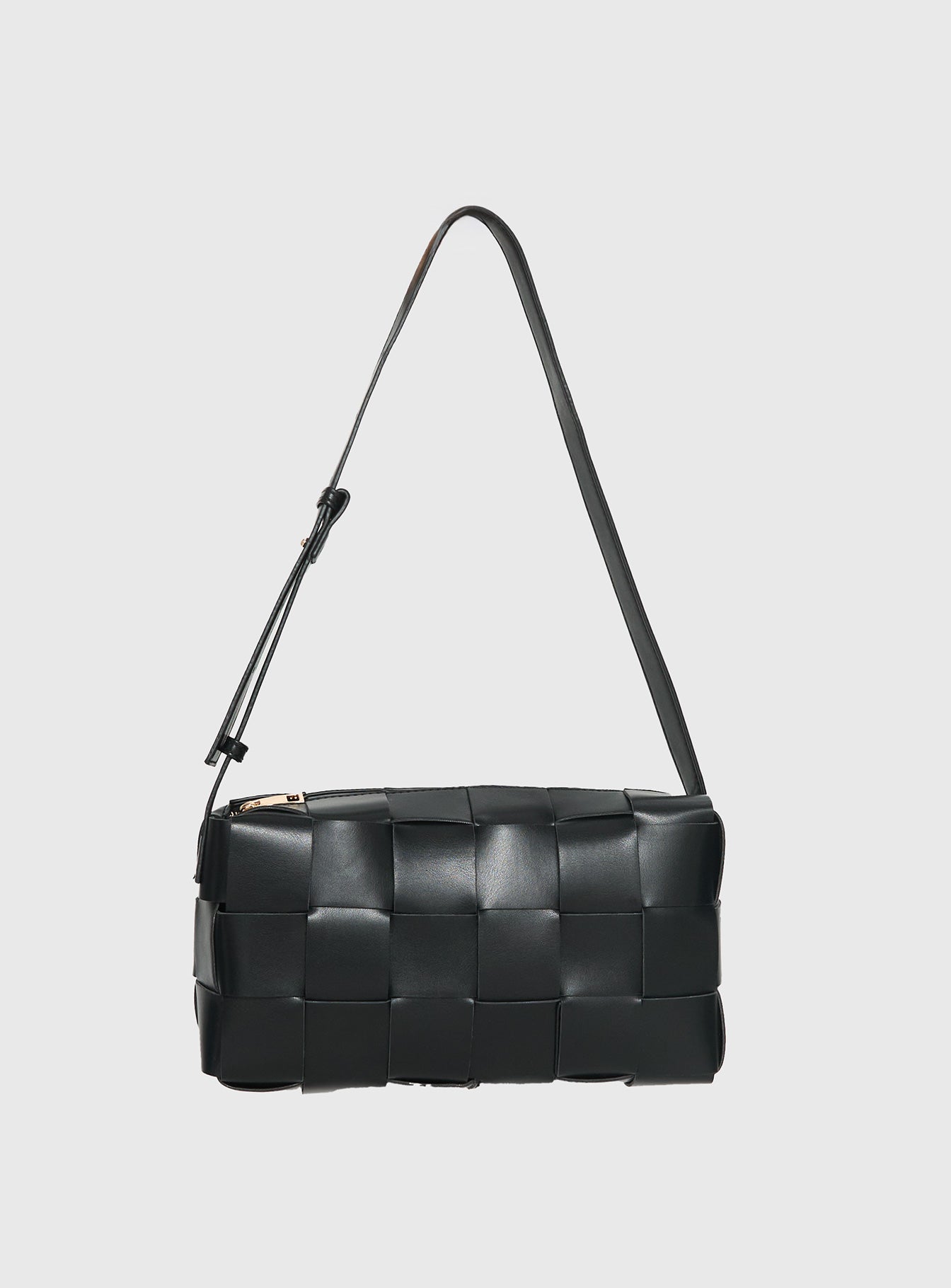 Declynn Woven Shoulder Bag Black - Image 4