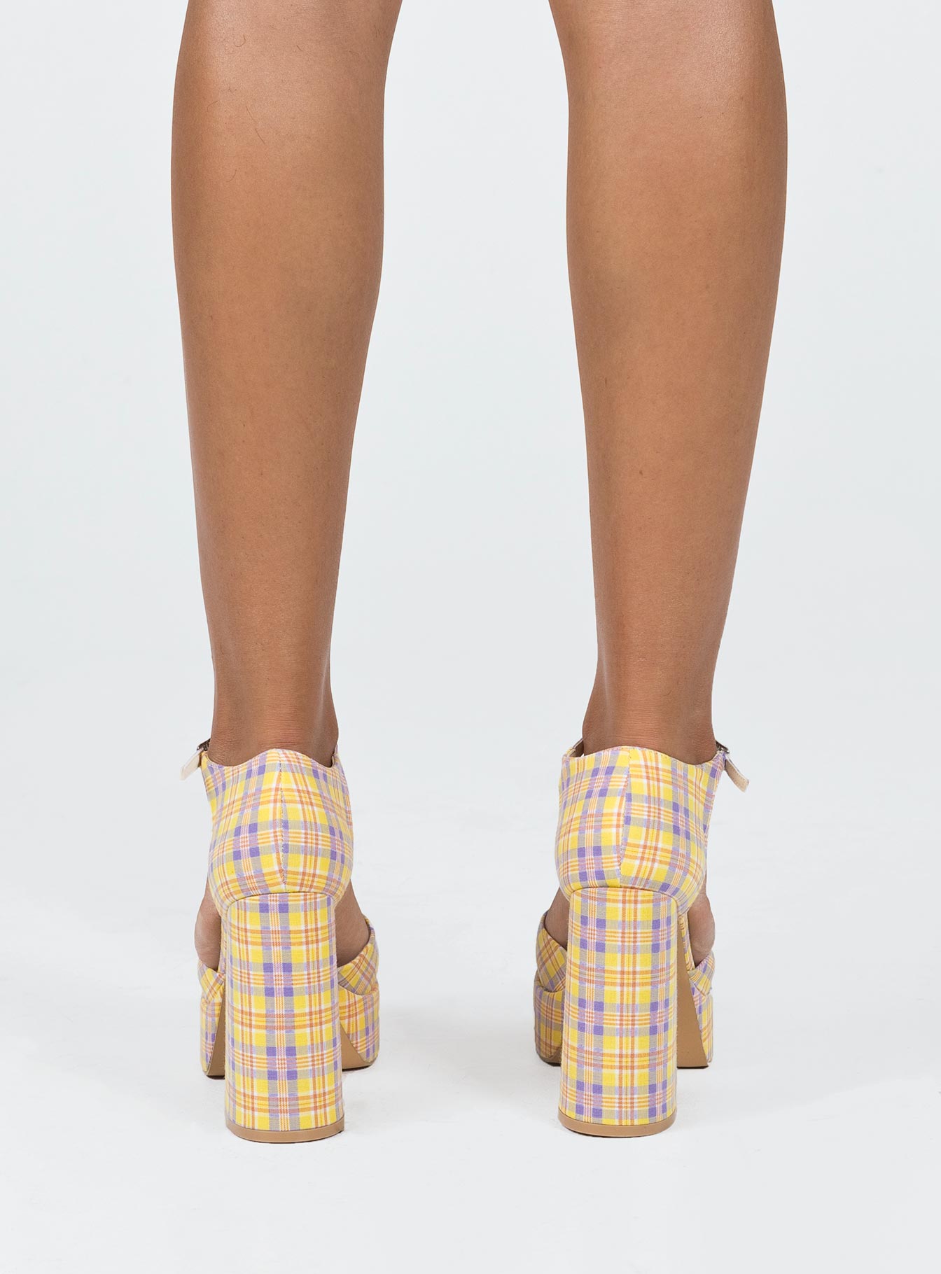 Chabert Platform Heels Yellow / Check - Image 4
