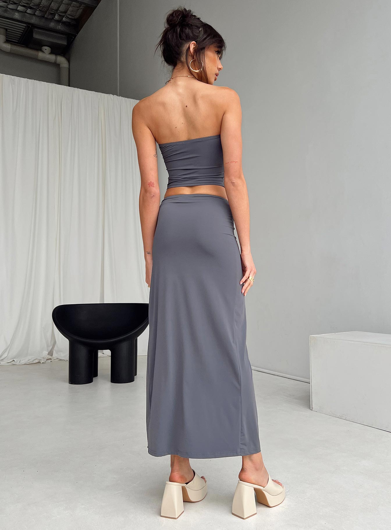 Lowell Maxi Skirt Grey - Image 4