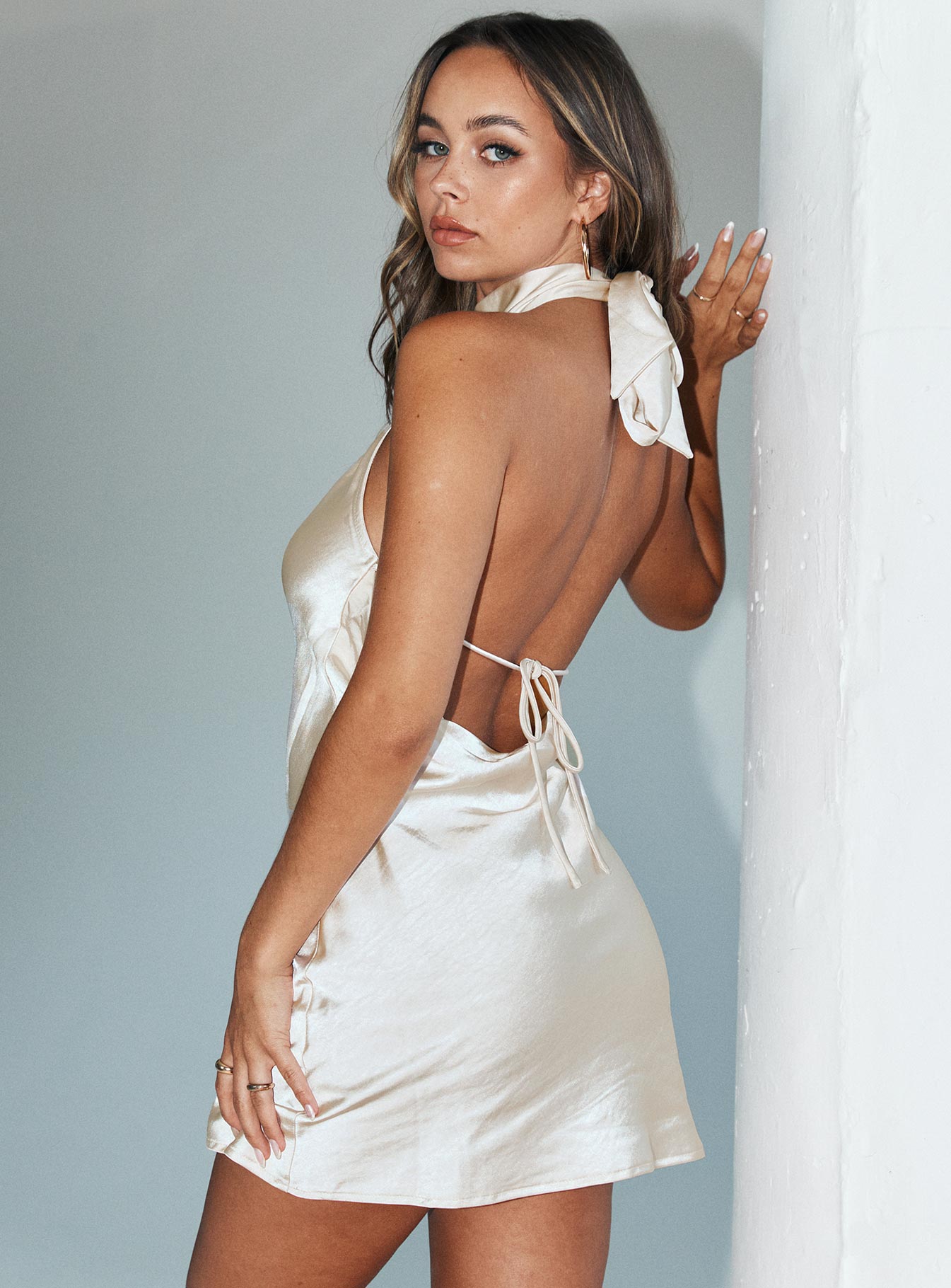 Judy Mini Dress Champagne - Image 4