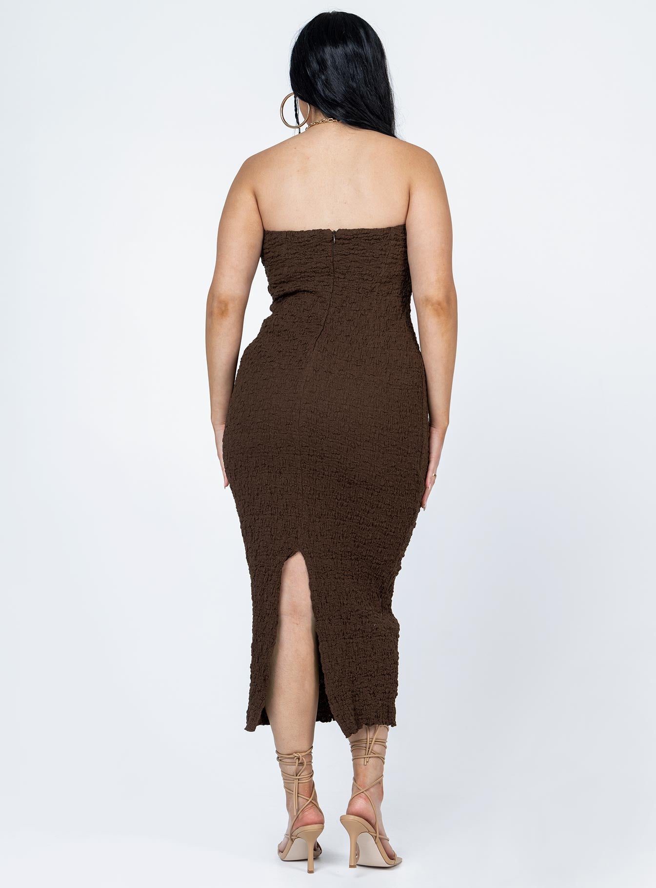 Kei Midi Dress Brown - Image 4