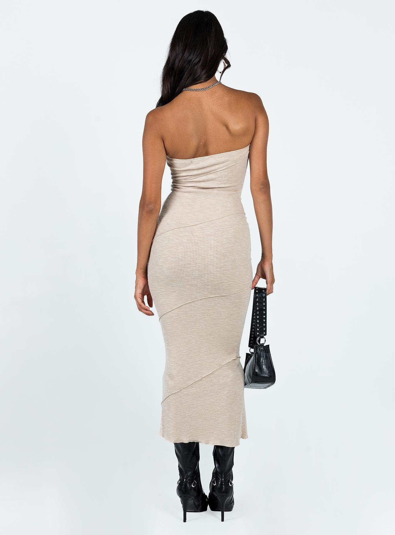 Oscar Midi Dress Beige - Image 5