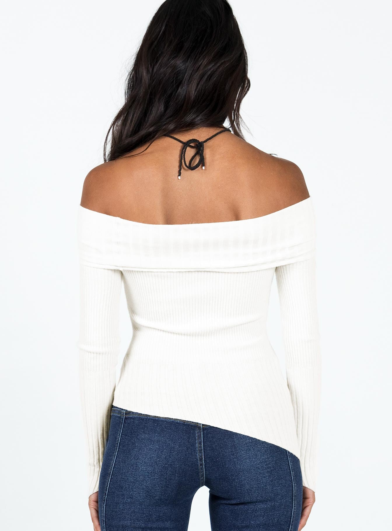 Wyandra Off The Shoulder Sweater White - Image 5
