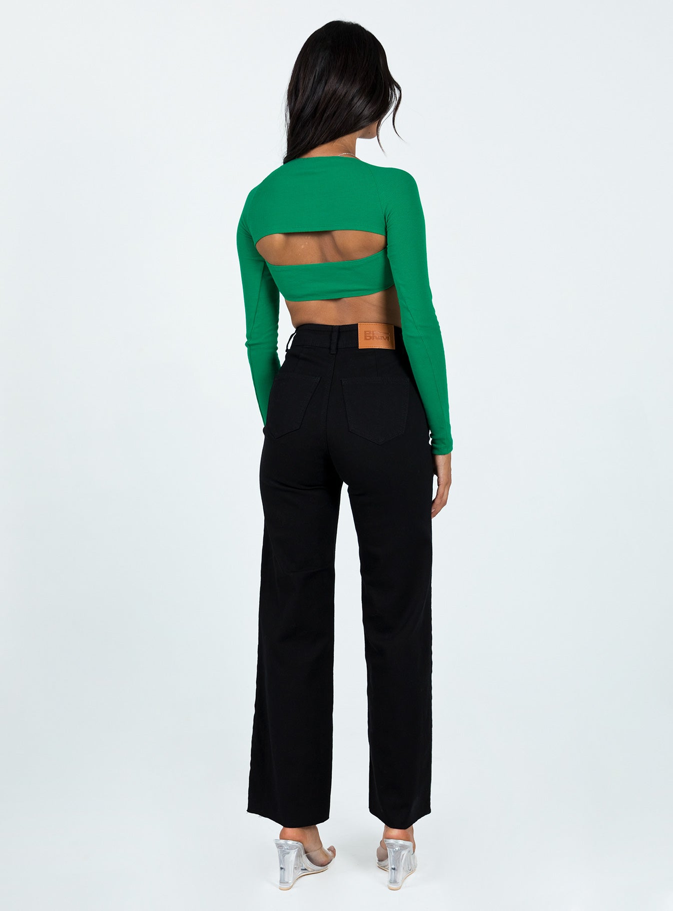 Vamp Wide Leg Denim Jeans Black - Image 4