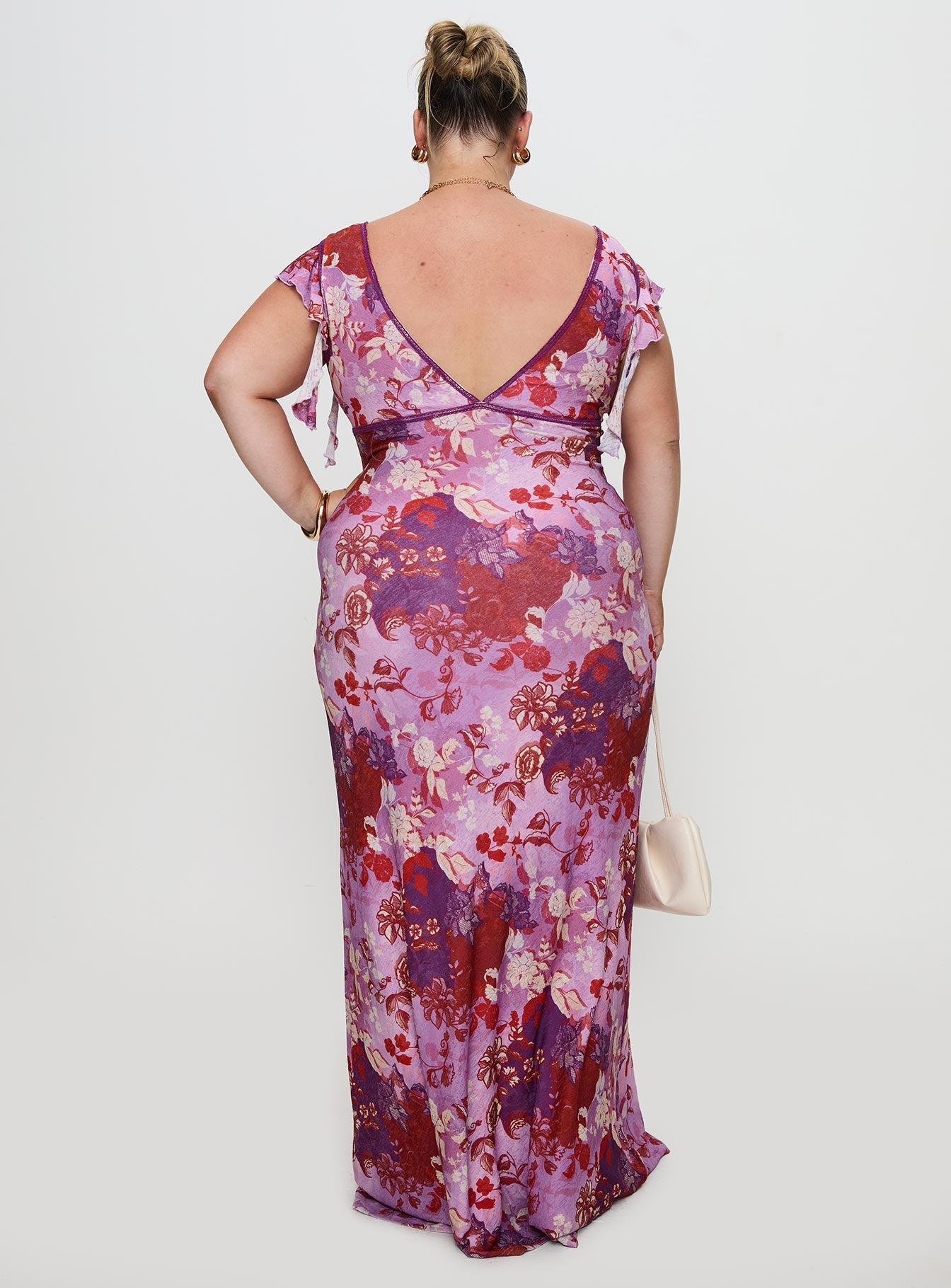 Soleila Maxi Dress Purple Multi Curve - Image 5