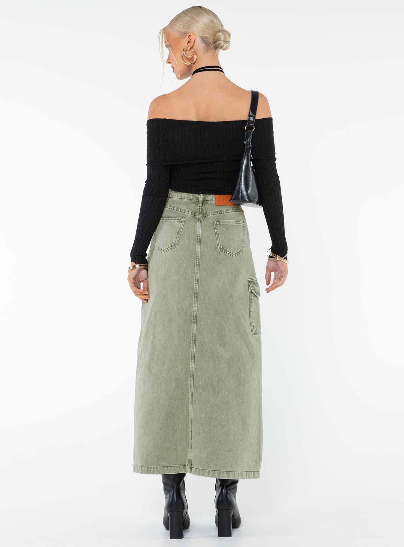 Mcguane Denim Midi Skirt Green - Image 5