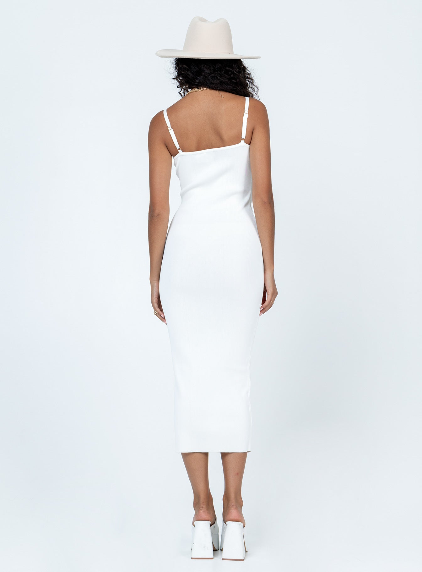 Shaniah Midi Dress White - Image 4
