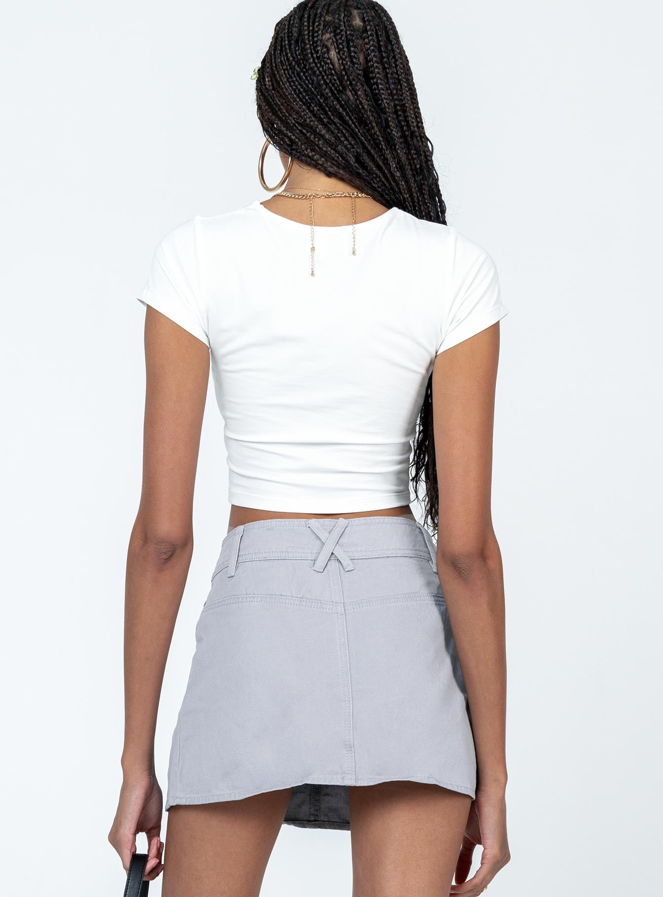 Stanton Mini Skirt Grey - Image 5