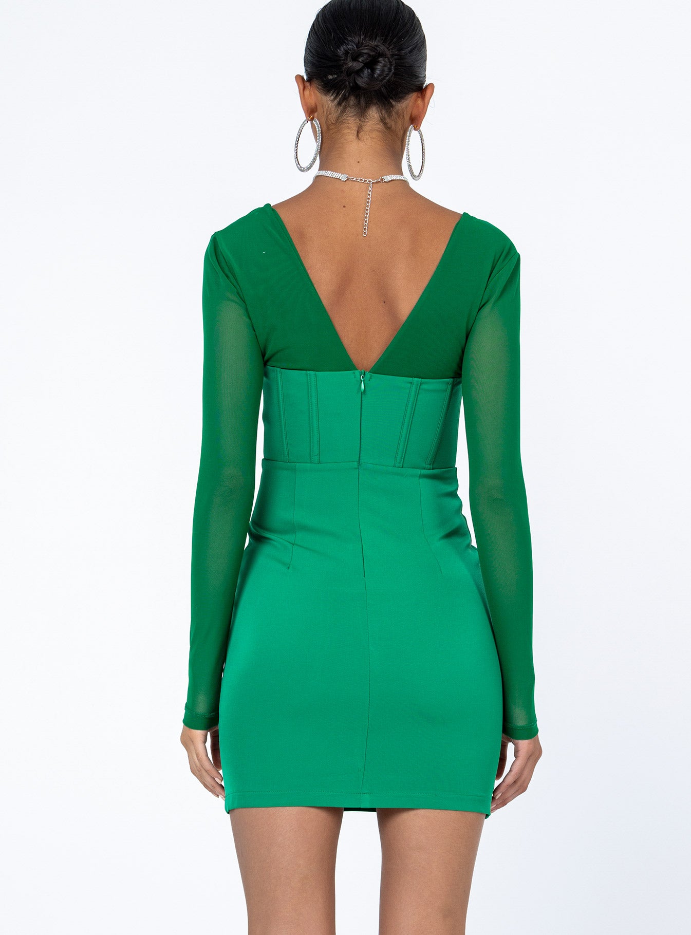 Austin Long Sleeve Mini Dress Green - Image 5