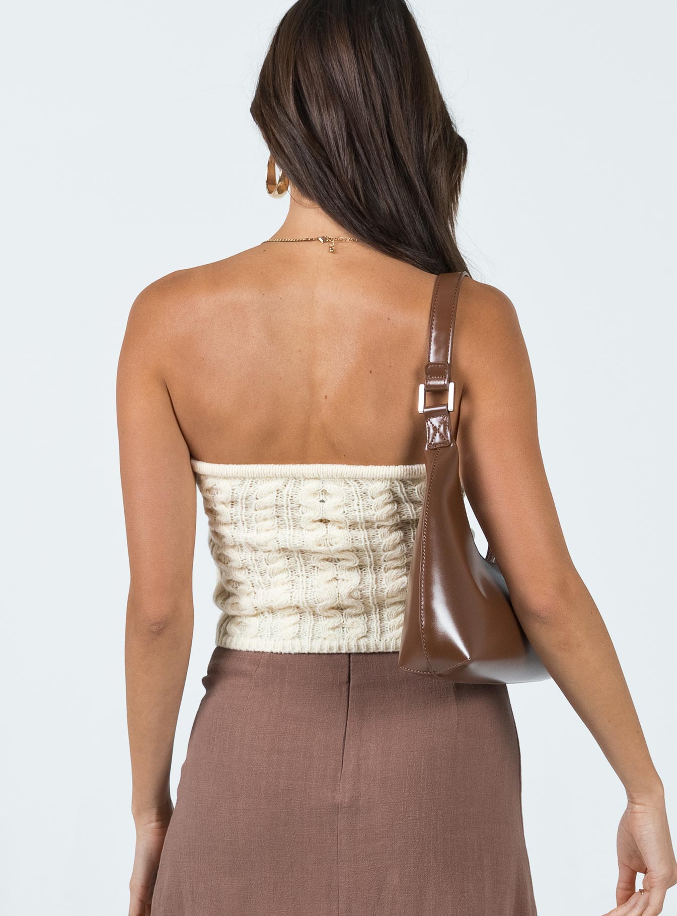 Chels Strapless Knit Top Cream - Image 5