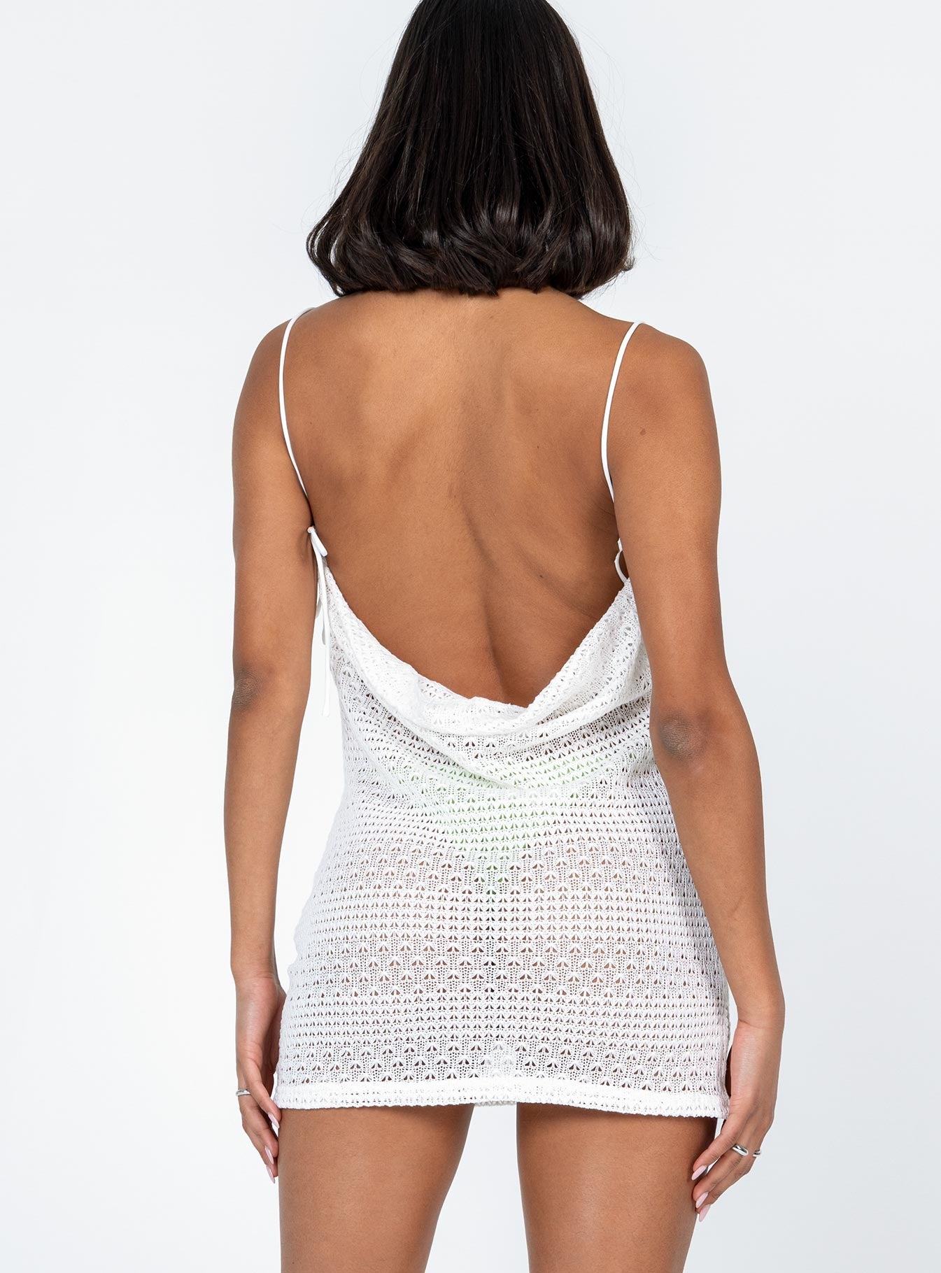 Carla Cowl Neck Mini Dress White - Image 5