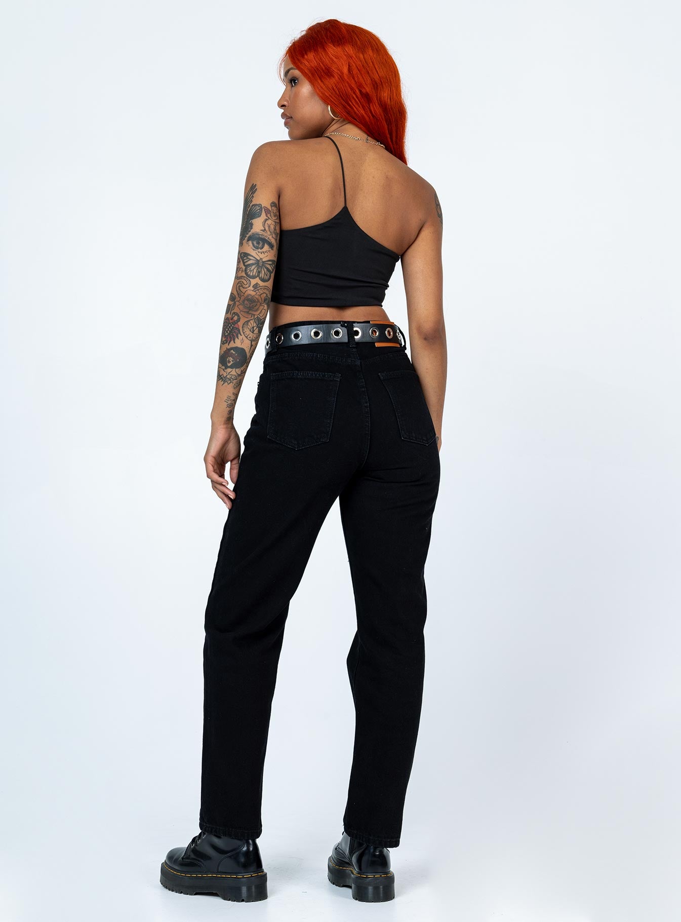 Raquelle Straight Leg Denim Jeans Black - Image 4