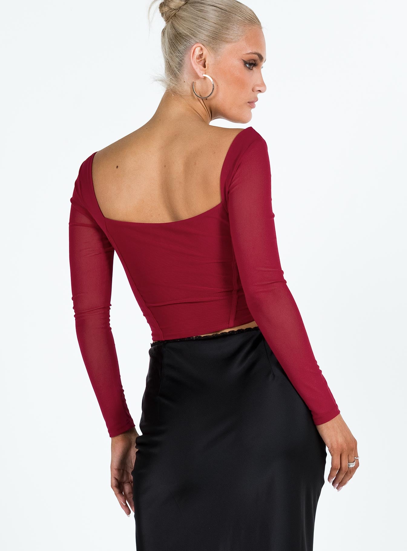 Bruna Top Long Sleeve Red Lower Impact - Image 4