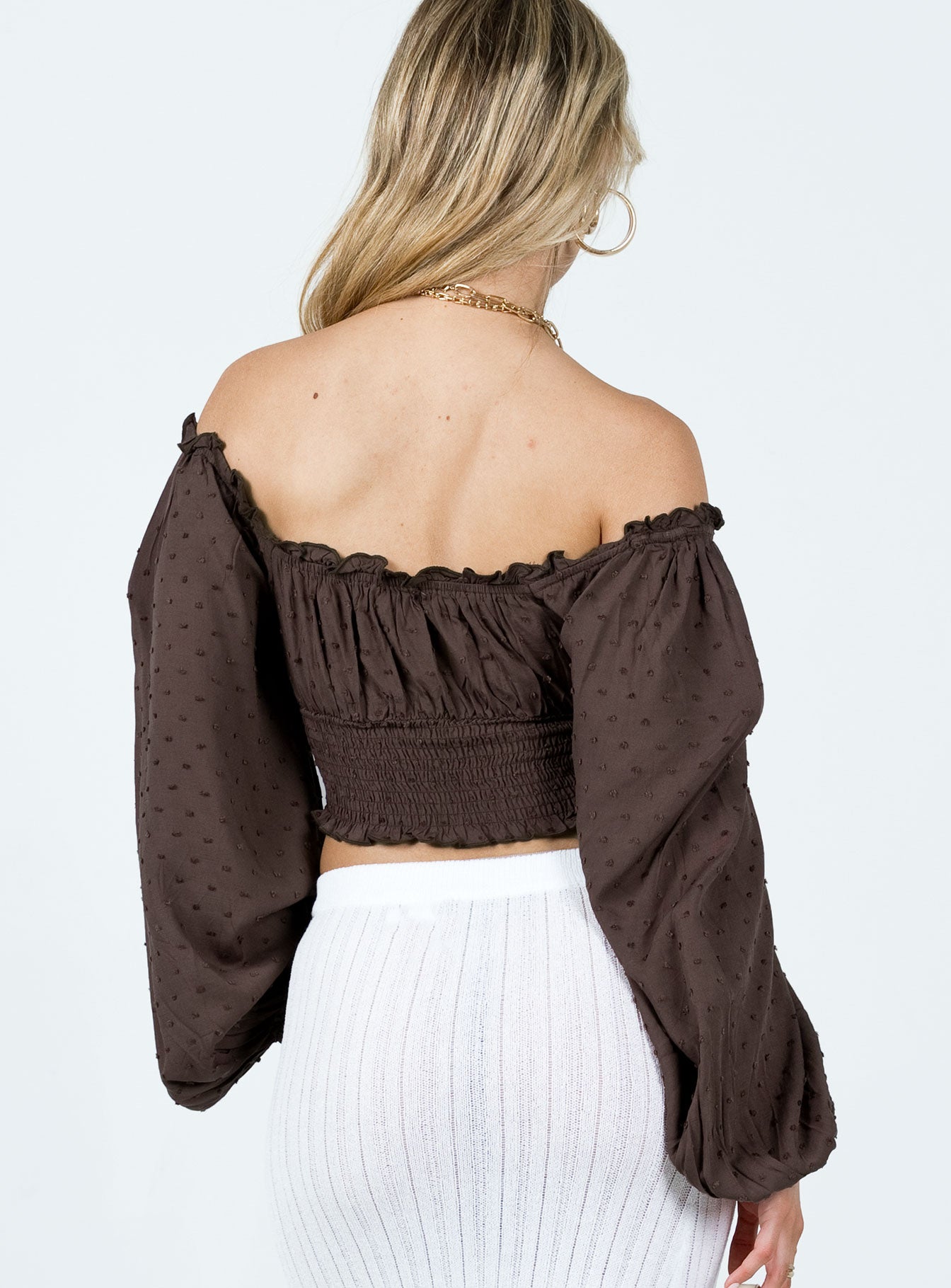 Love Galore Long Sleeve Top Brown - Image 4