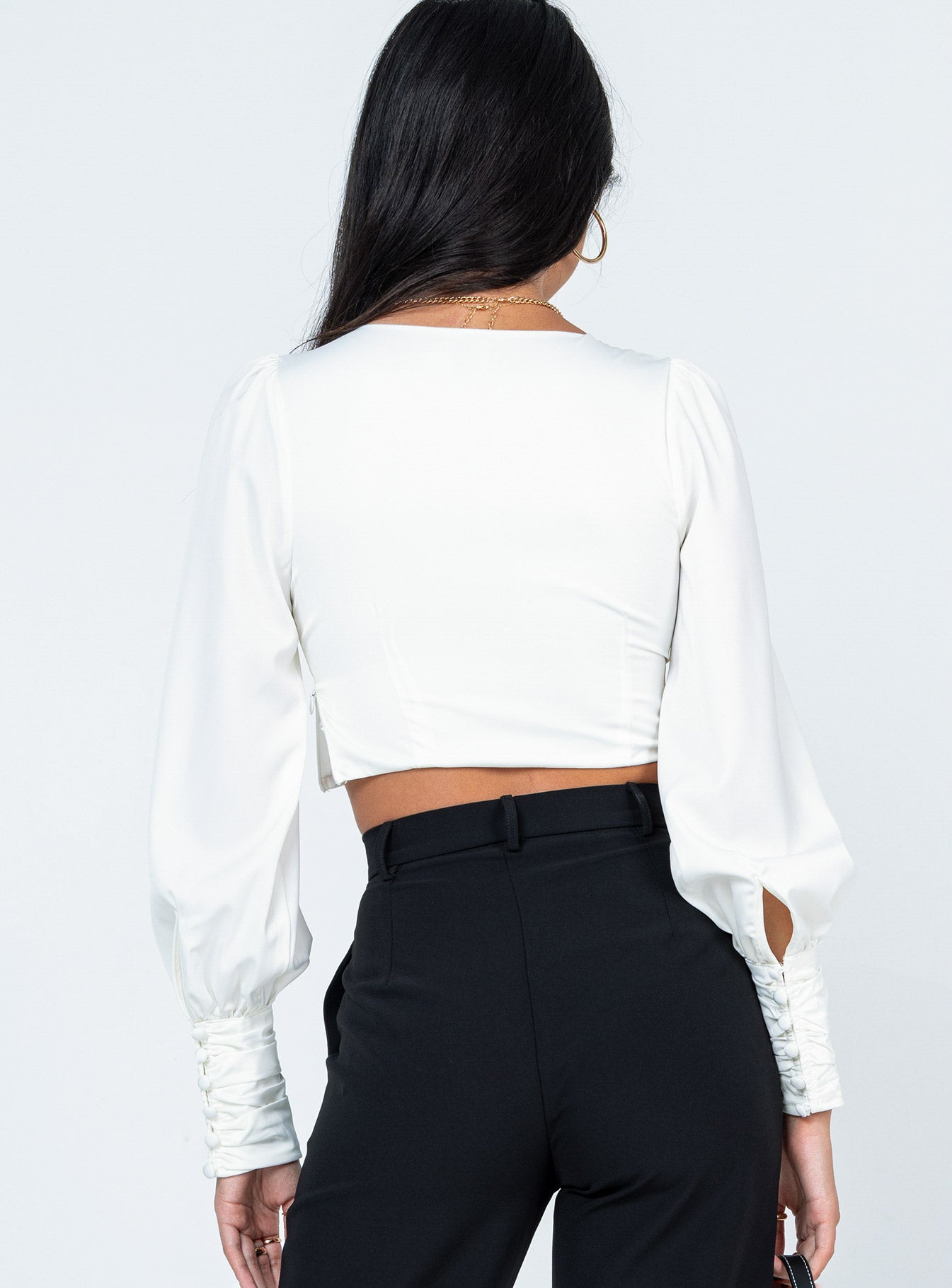 Dimitri Long Sleeve Top White - Image 4