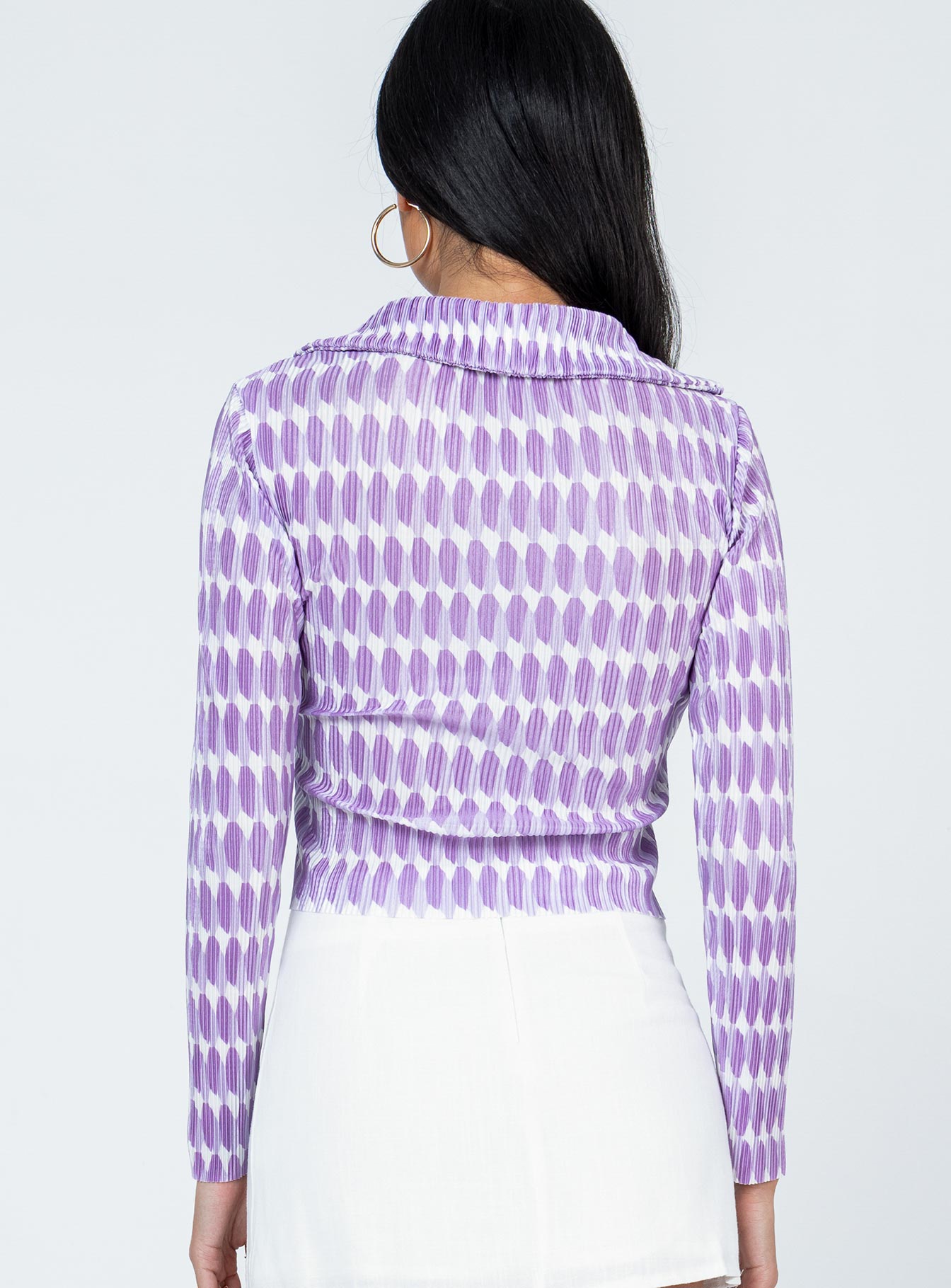 Elody Long Sleeve Top Purple Multi - Image 6