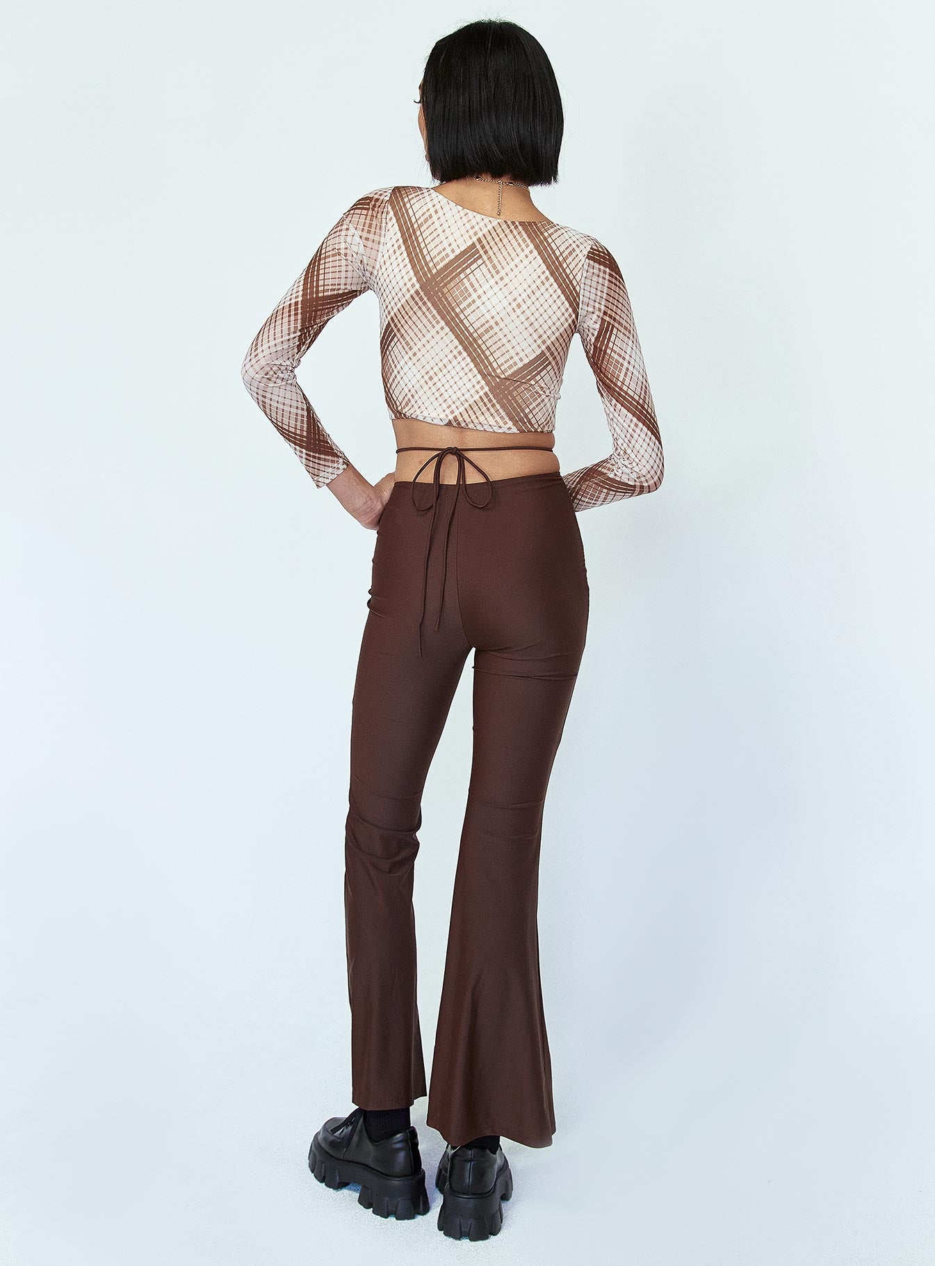 Cooper Tie Waist Pants Brown - Image 5