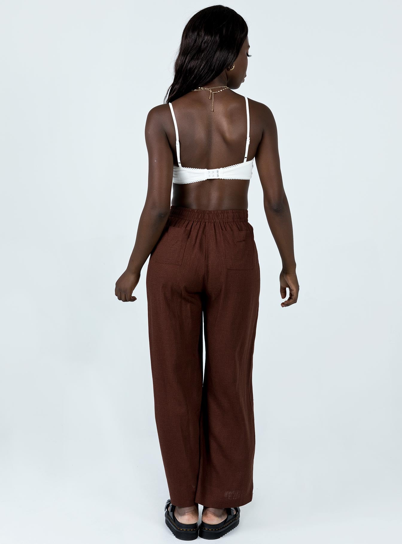 Louis Linen Blend Pants Brown - Image 4