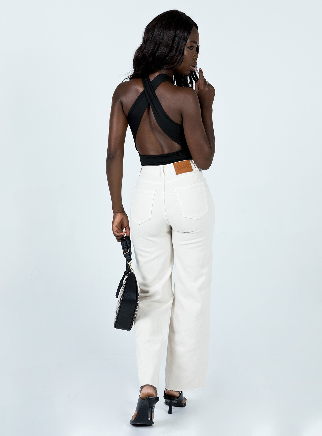 Mamaia Straight Leg Denim Jeans Cream - Image 4