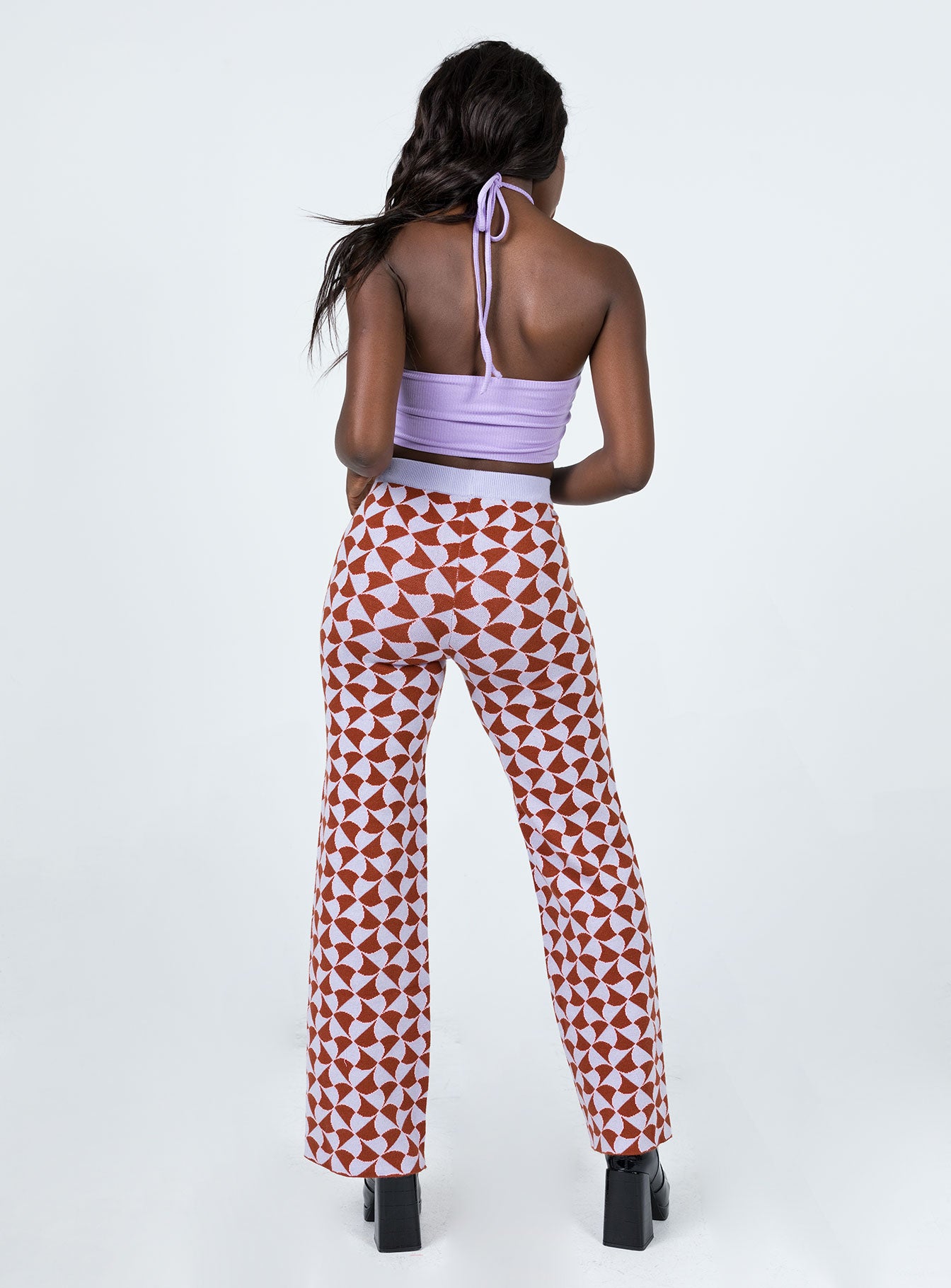 Kirsty Retro Tile Pants Pink - Image 4