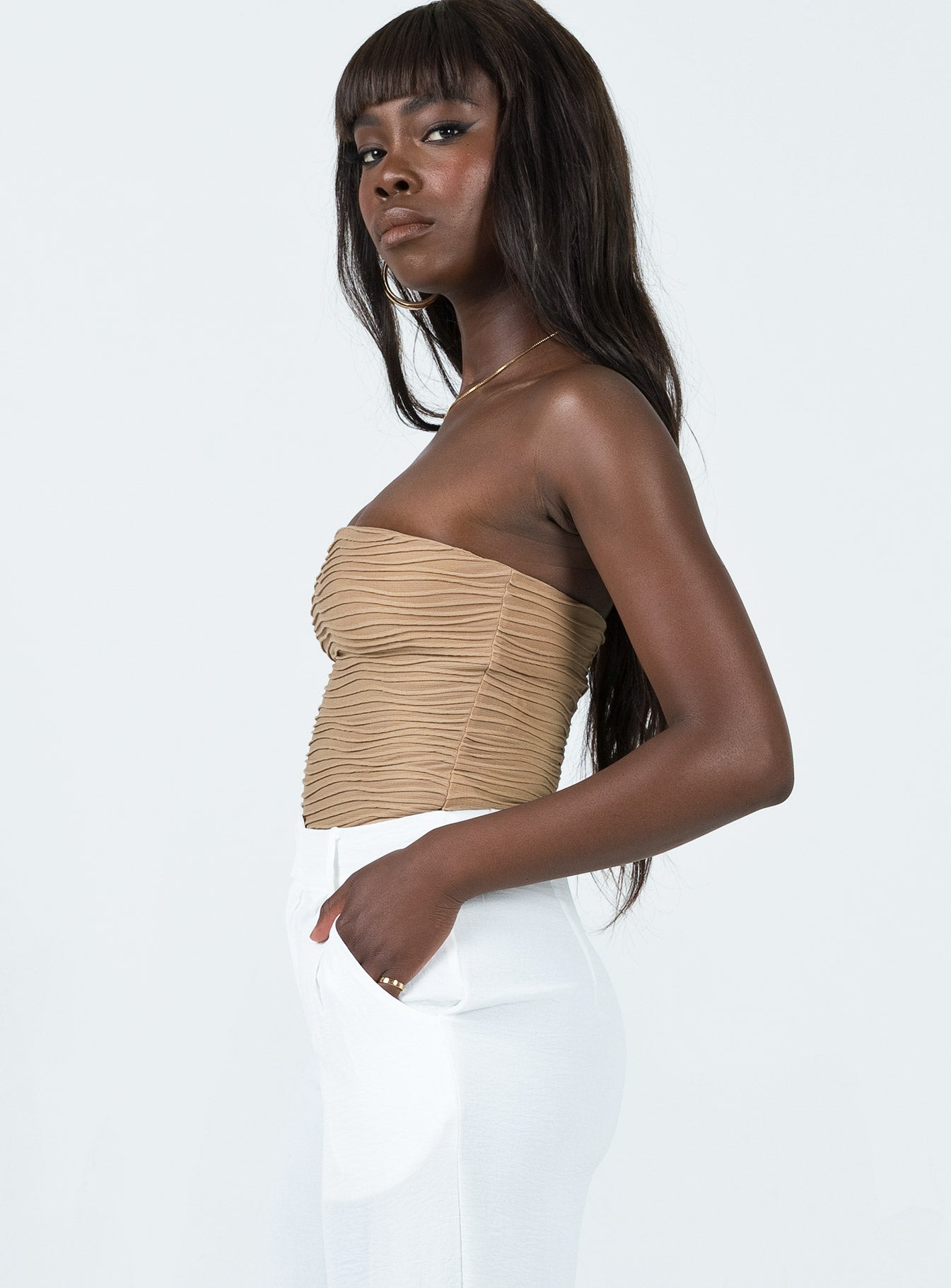 Makena Strapless Bodysuit Beige - Image 4