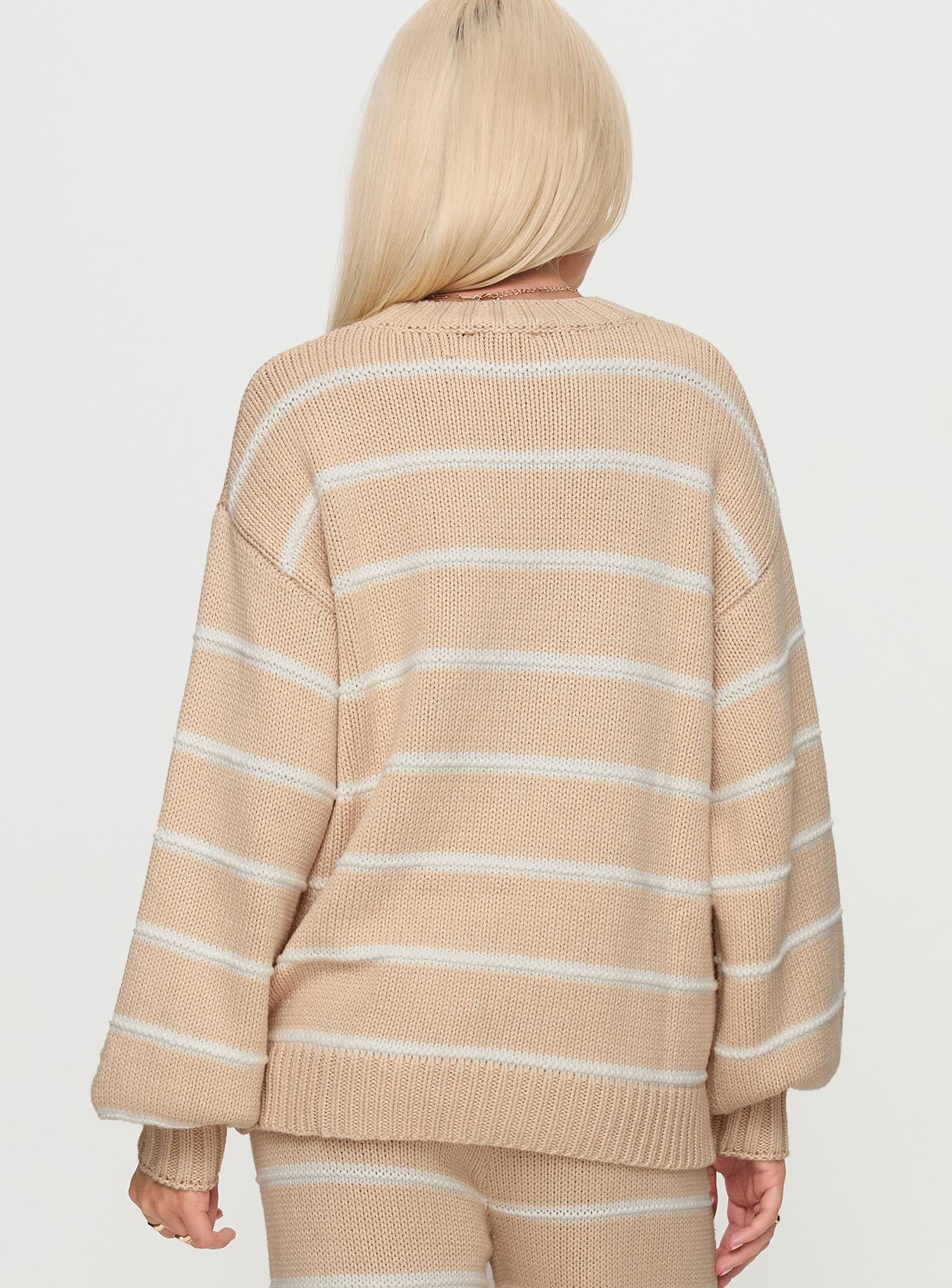 Read Your Mind Knit Sweater Cream Stripe - Image 5