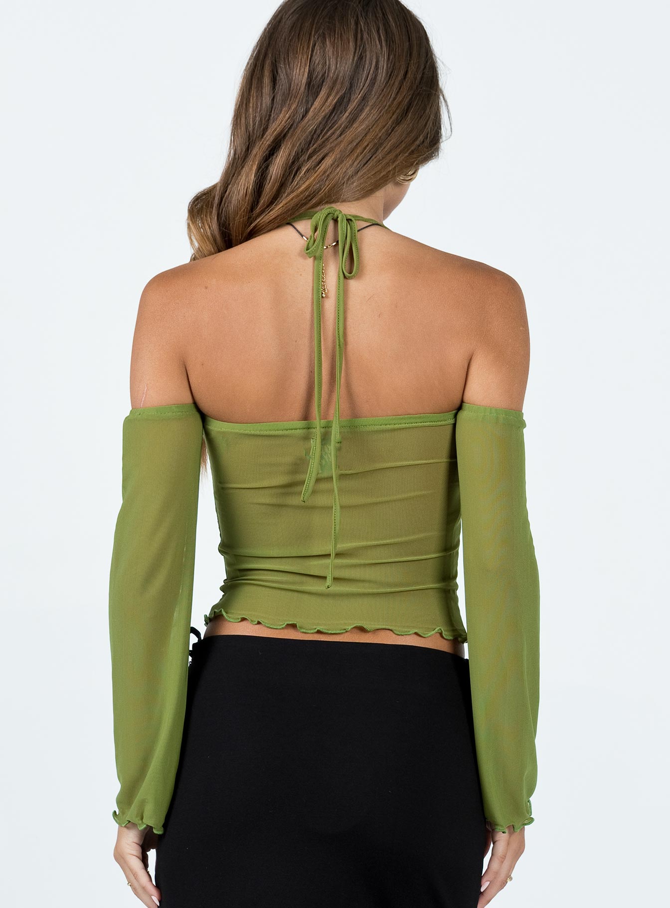 Highette Off The Shoulder Top Green - Image 5