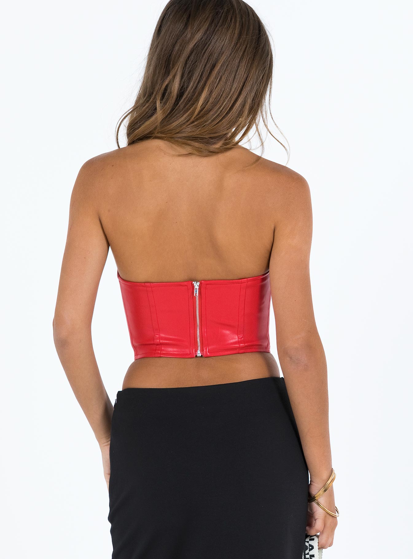 Jessica PU Bustier Red - Image 7