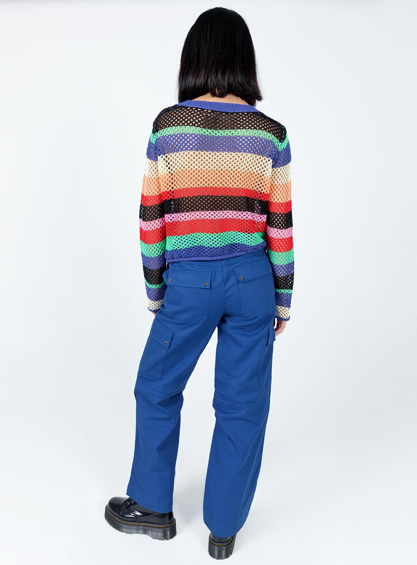 Fallout Mid Rise Cargo Pants Blue - Image 4