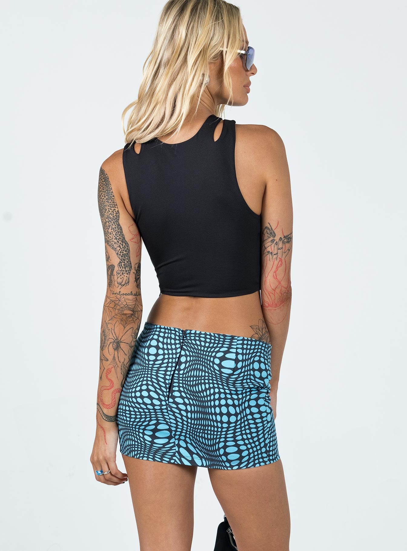 Motel Ina Skirt Optic Polka Blue - Image 6