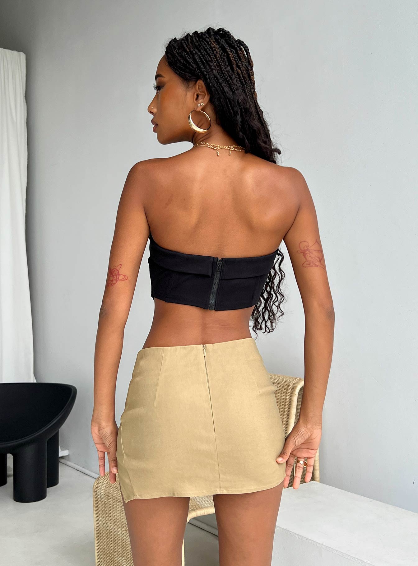 Motel Iram Skirt Tan - Image 4