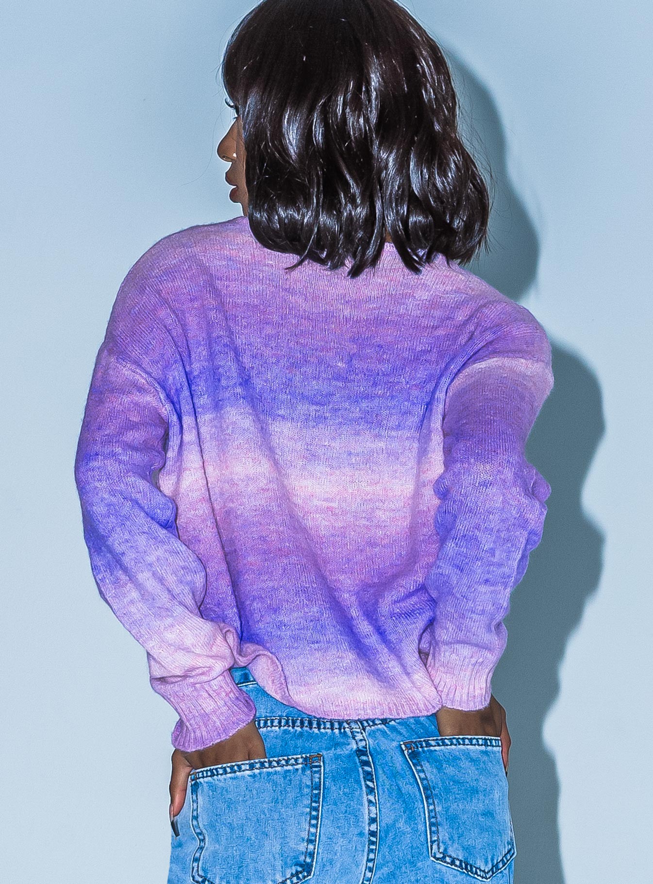 Gwenith Ruched Sweater Purple - Image 4