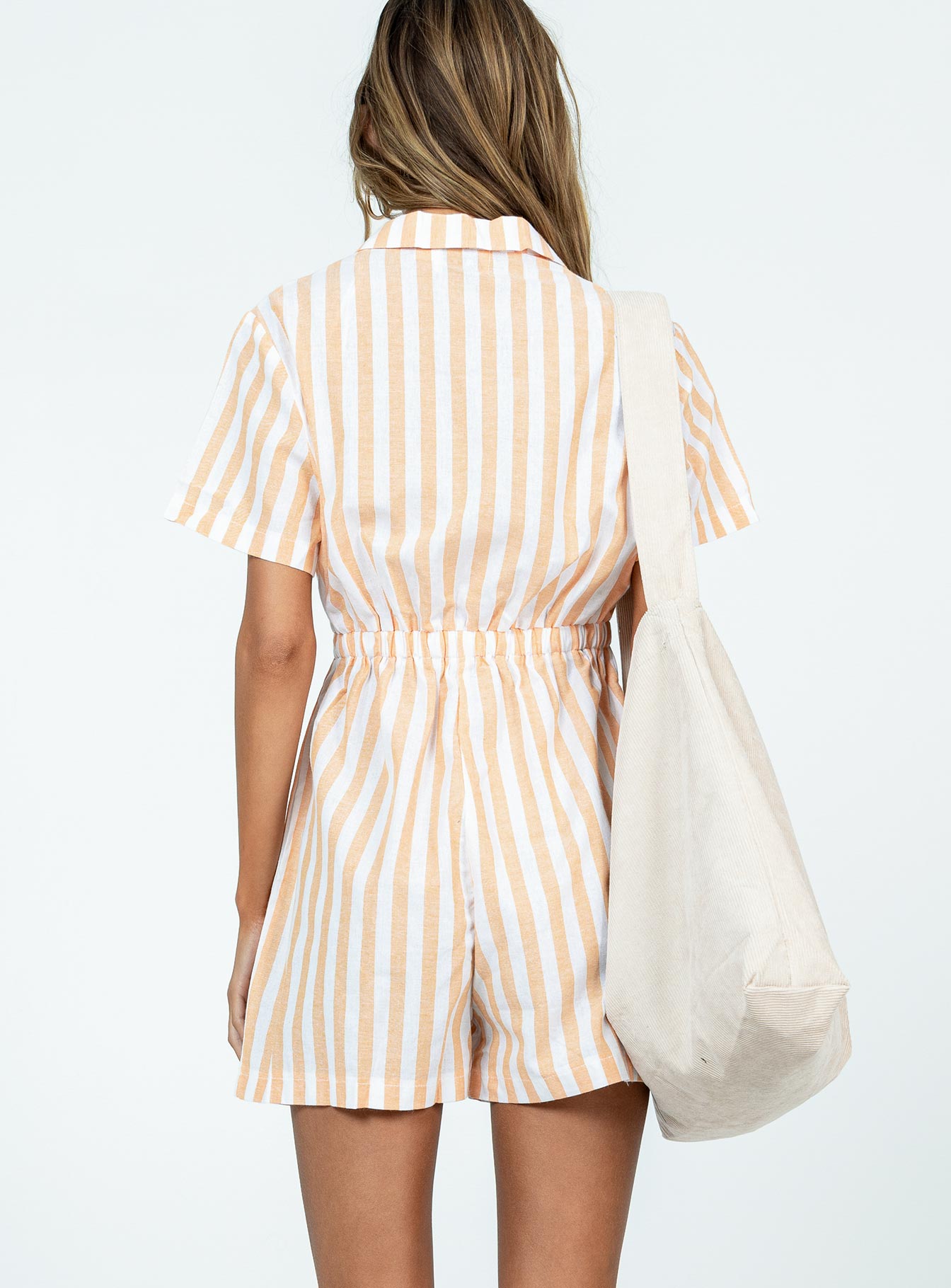 Etta Romper Orange Stripe - Image 5