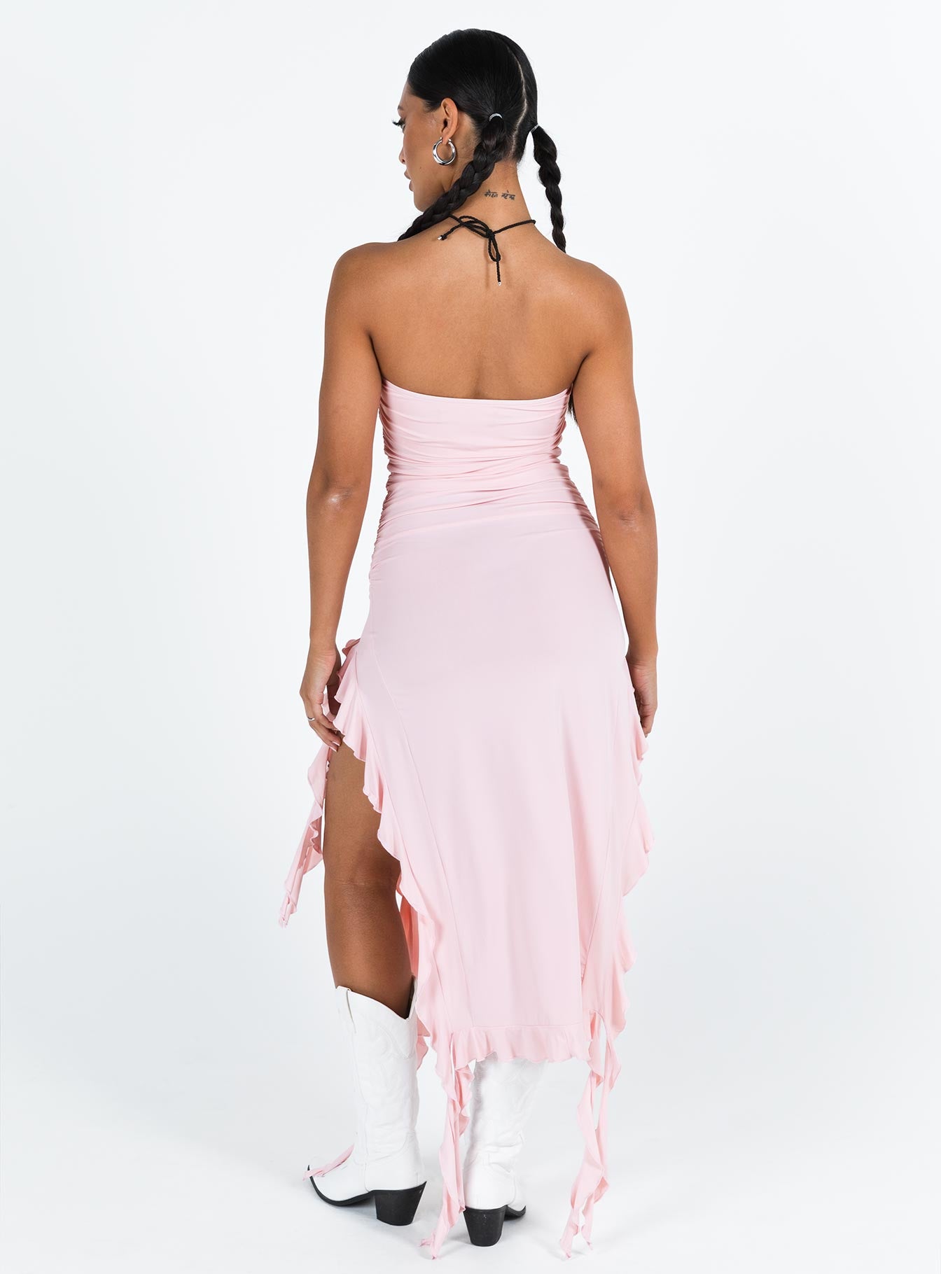 Rendezvous Strapless Midi Dress Blush - Image 7