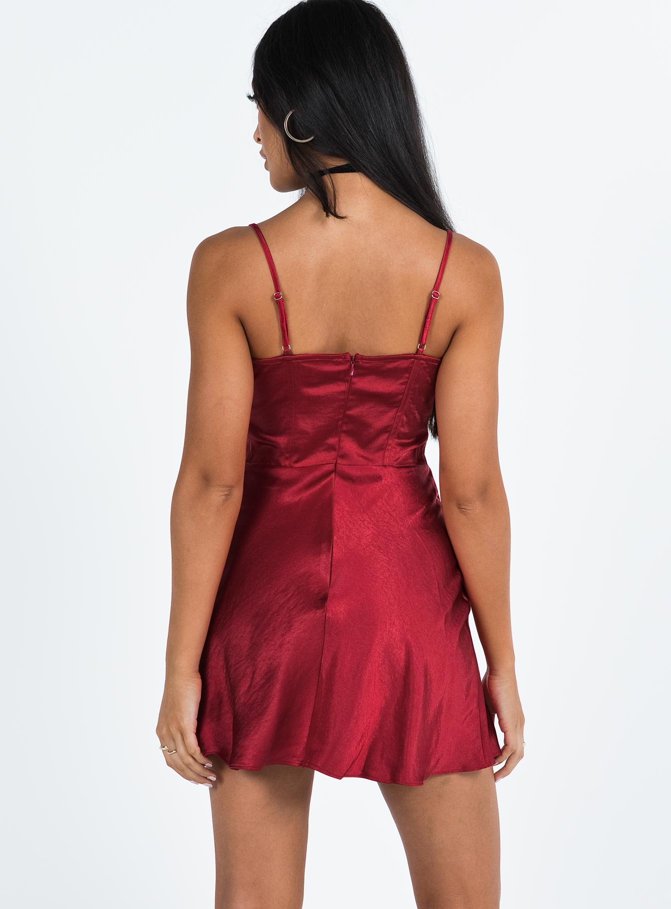 Tamal Mini Dress Burgundy - Image 5