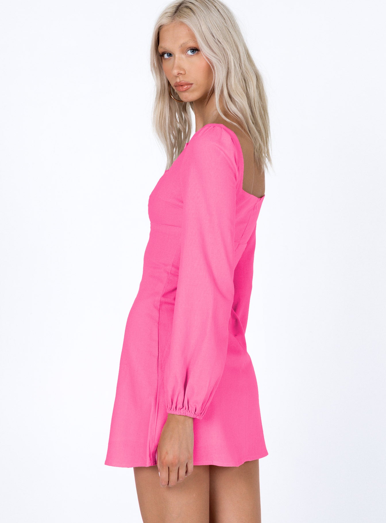 Hastings Long Sleeve Mini Dress Pink - Image 4