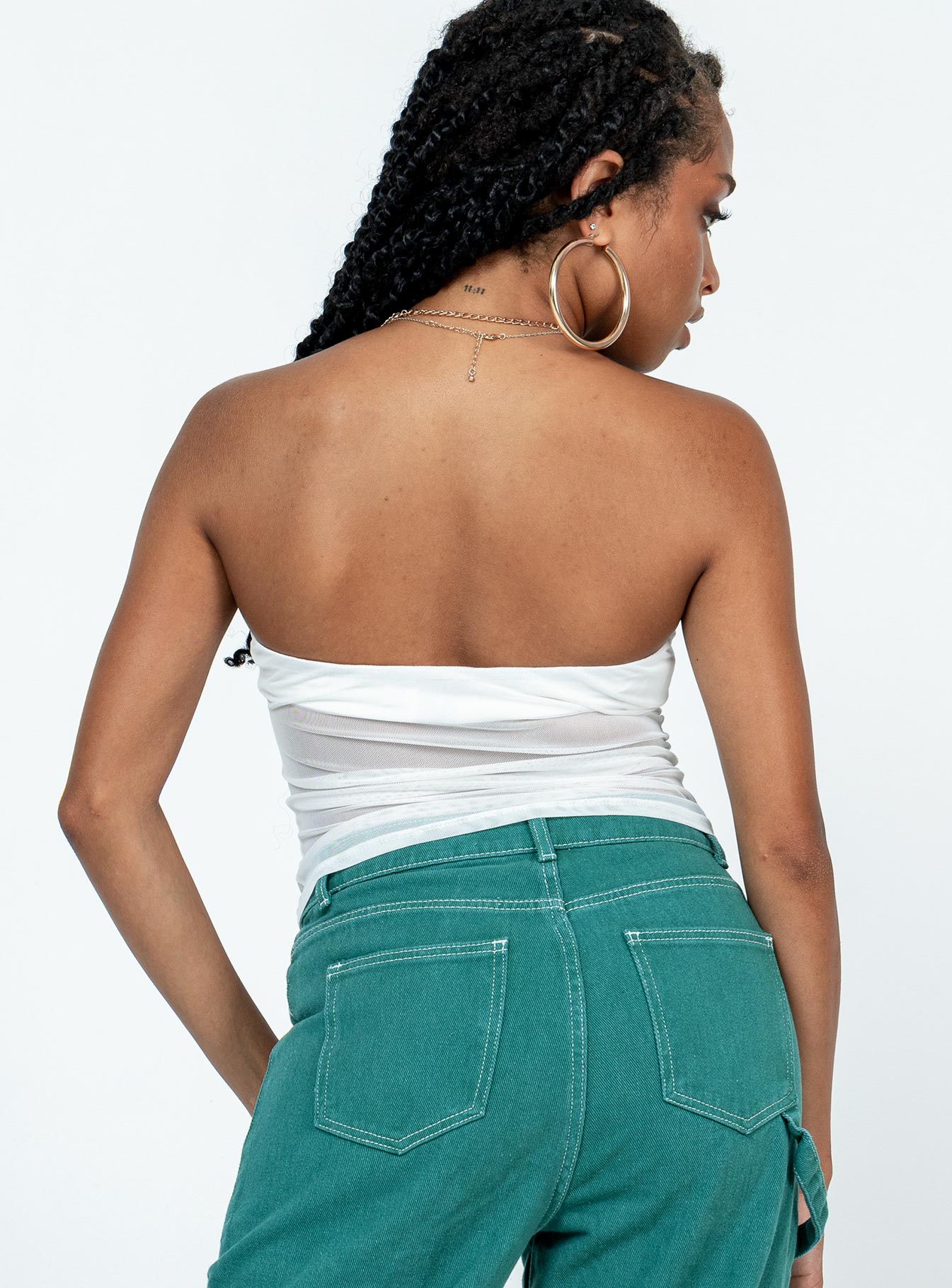 Solana Strapless Longline Top White - Image 5